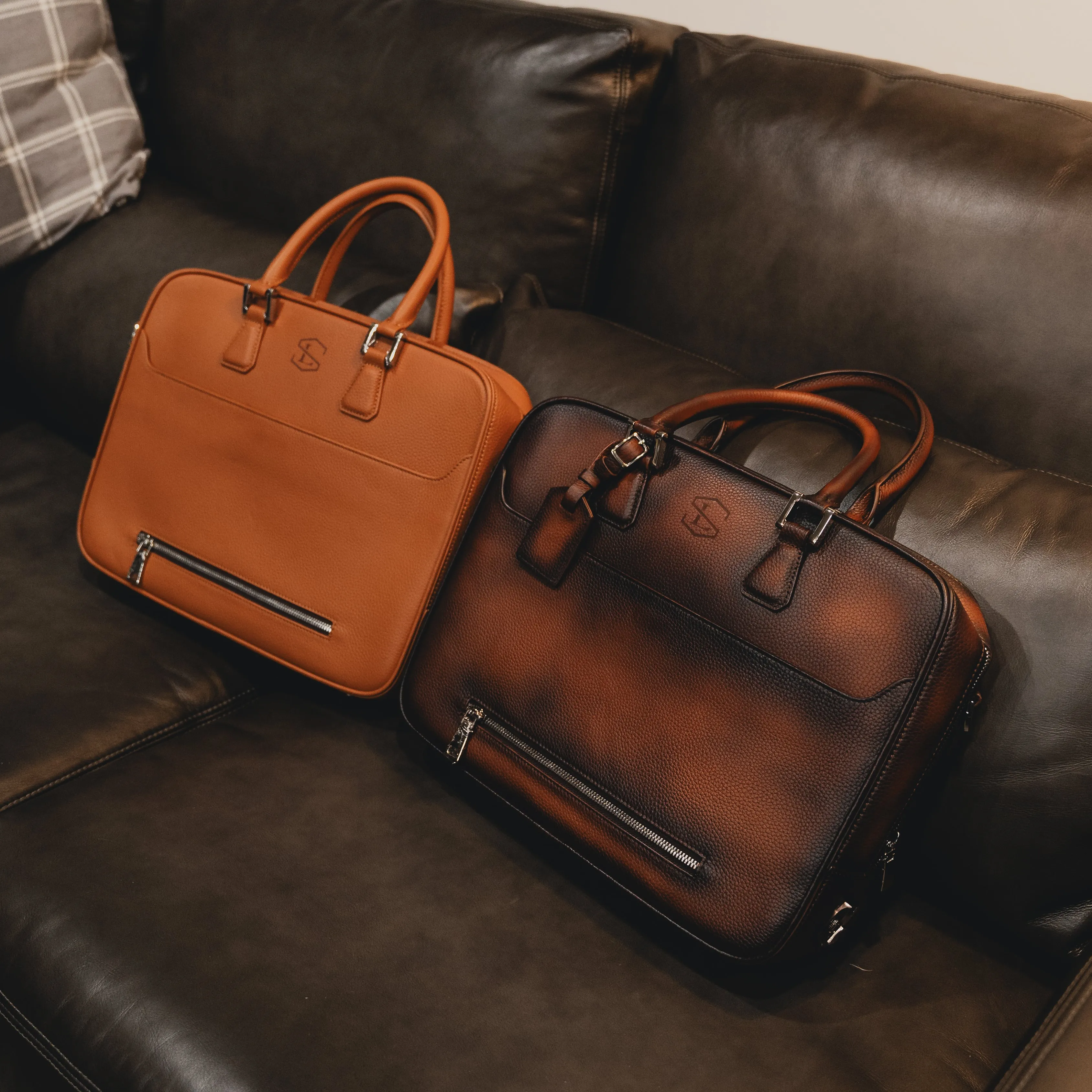 Burnished Saddle Briefcase