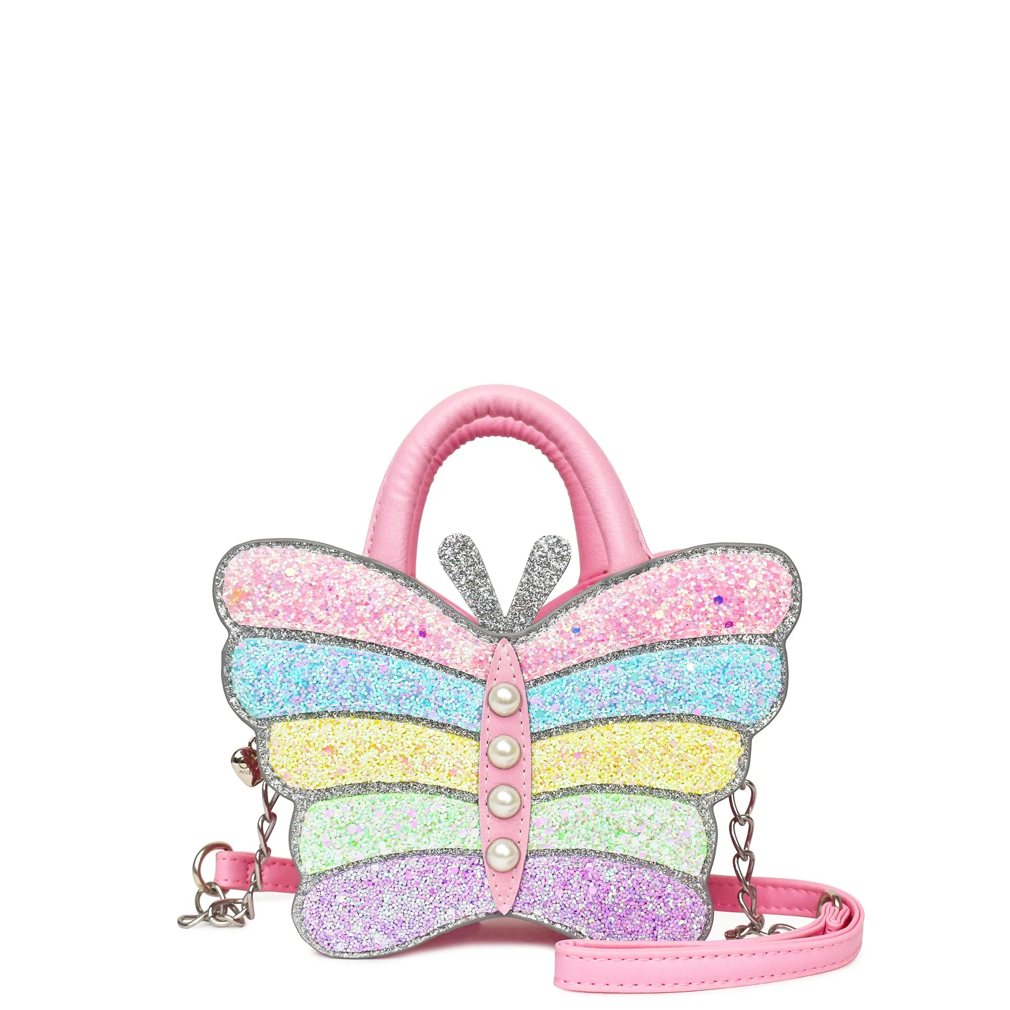 Butterfly Shaped Glitter Crossbody Bag