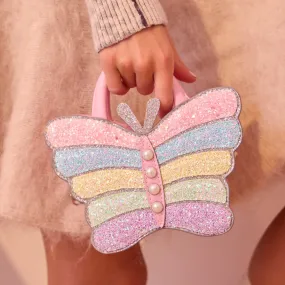 Butterfly Shaped Glitter Crossbody Bag