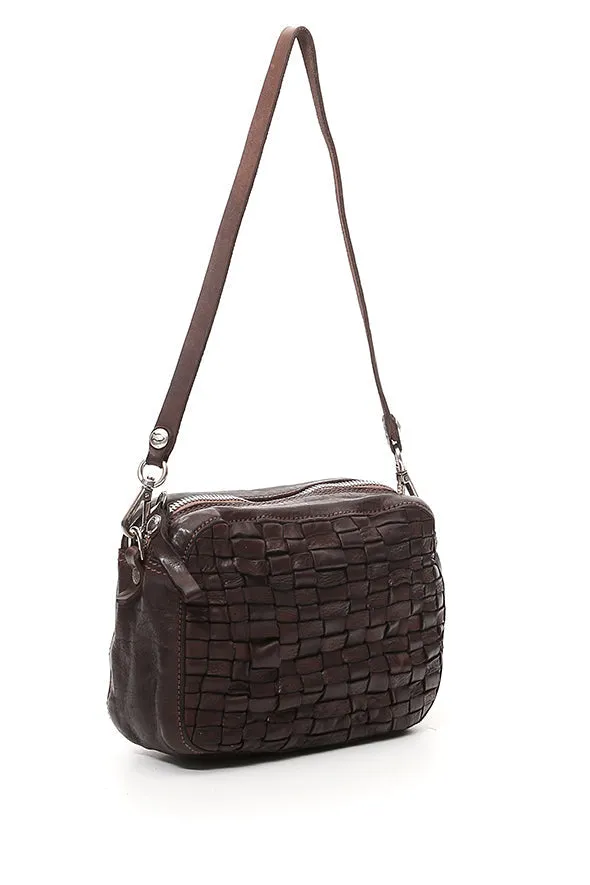 Campomaggi Woven Crossbody - Chocolate