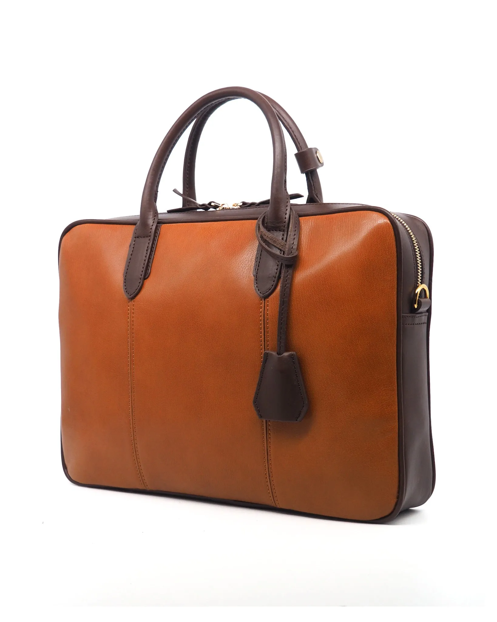 Capra Leather Computer Briefcase (Marrone)