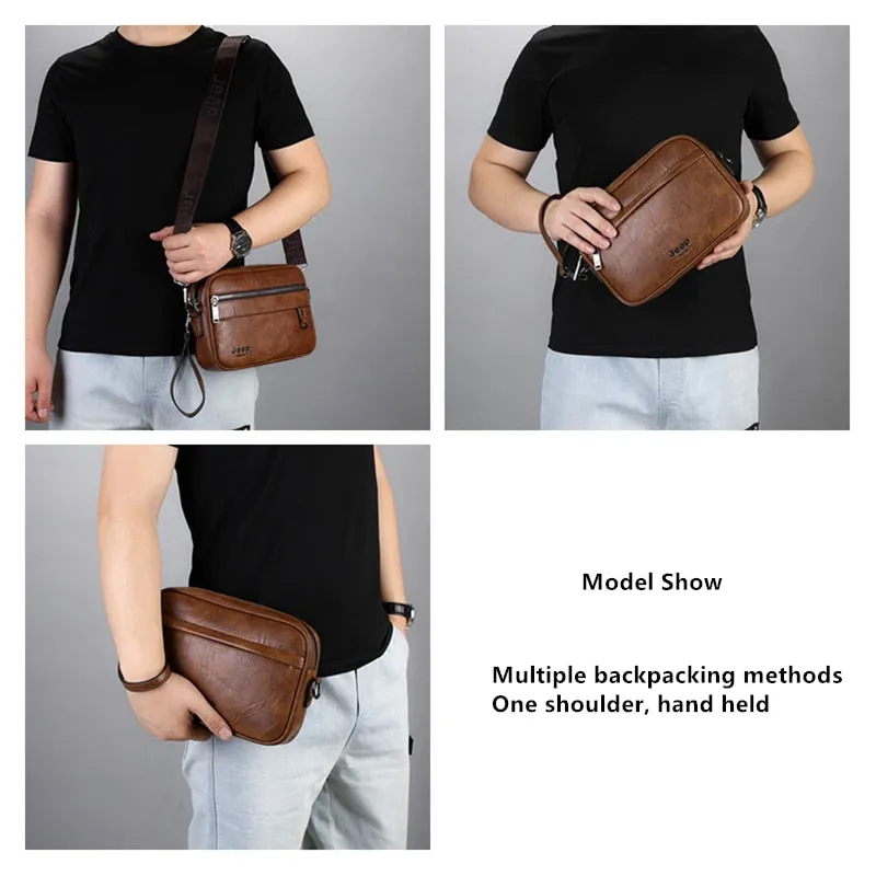 Casual Letter Crossbody Bags for Men PU Shoulder Bag Small Men's Bolsas Fashion Messenger Bag for 9.7" iPad