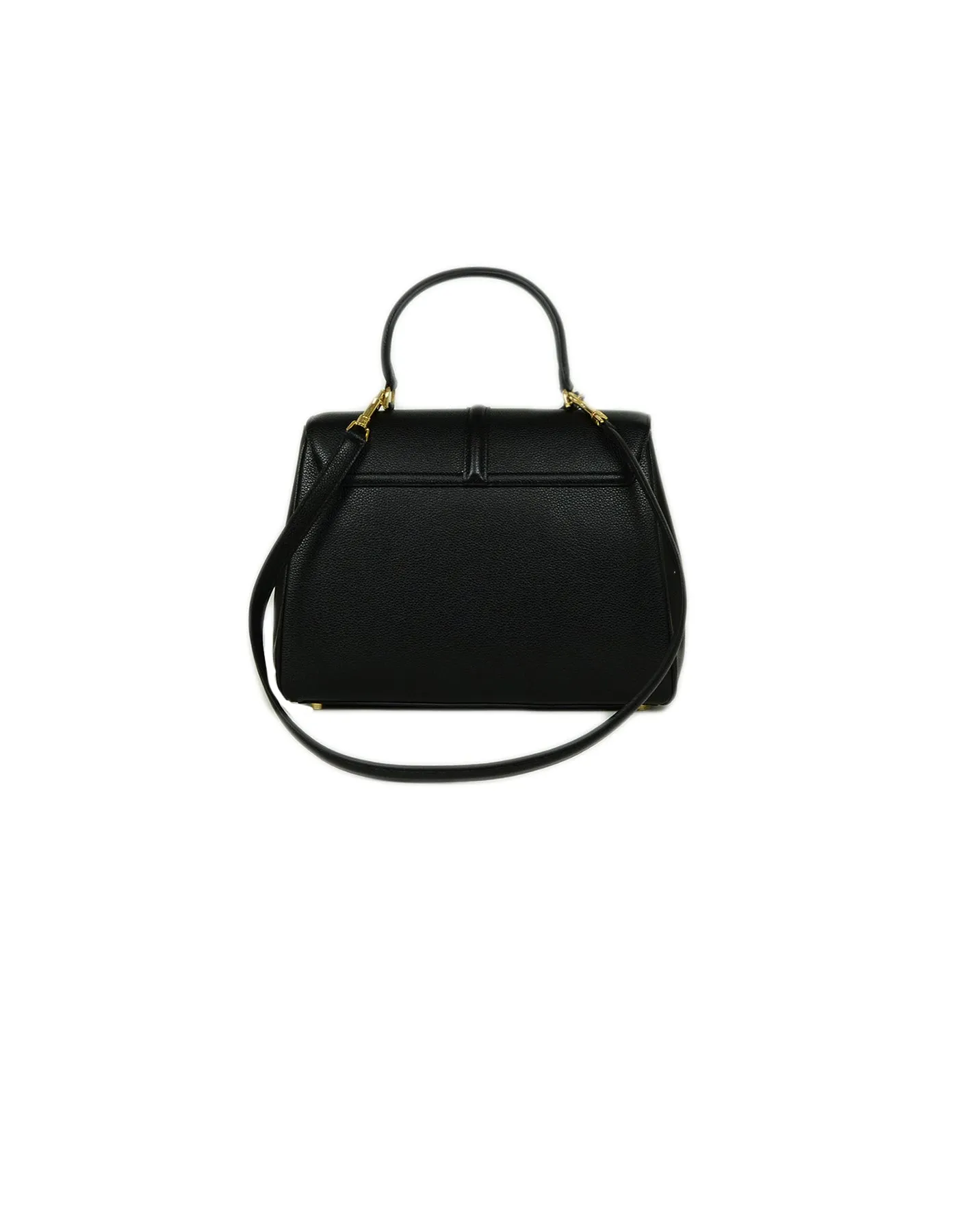 Celine Black Grained Calfskin Medium 16 Top Handle Bag NWT rt. $4,550