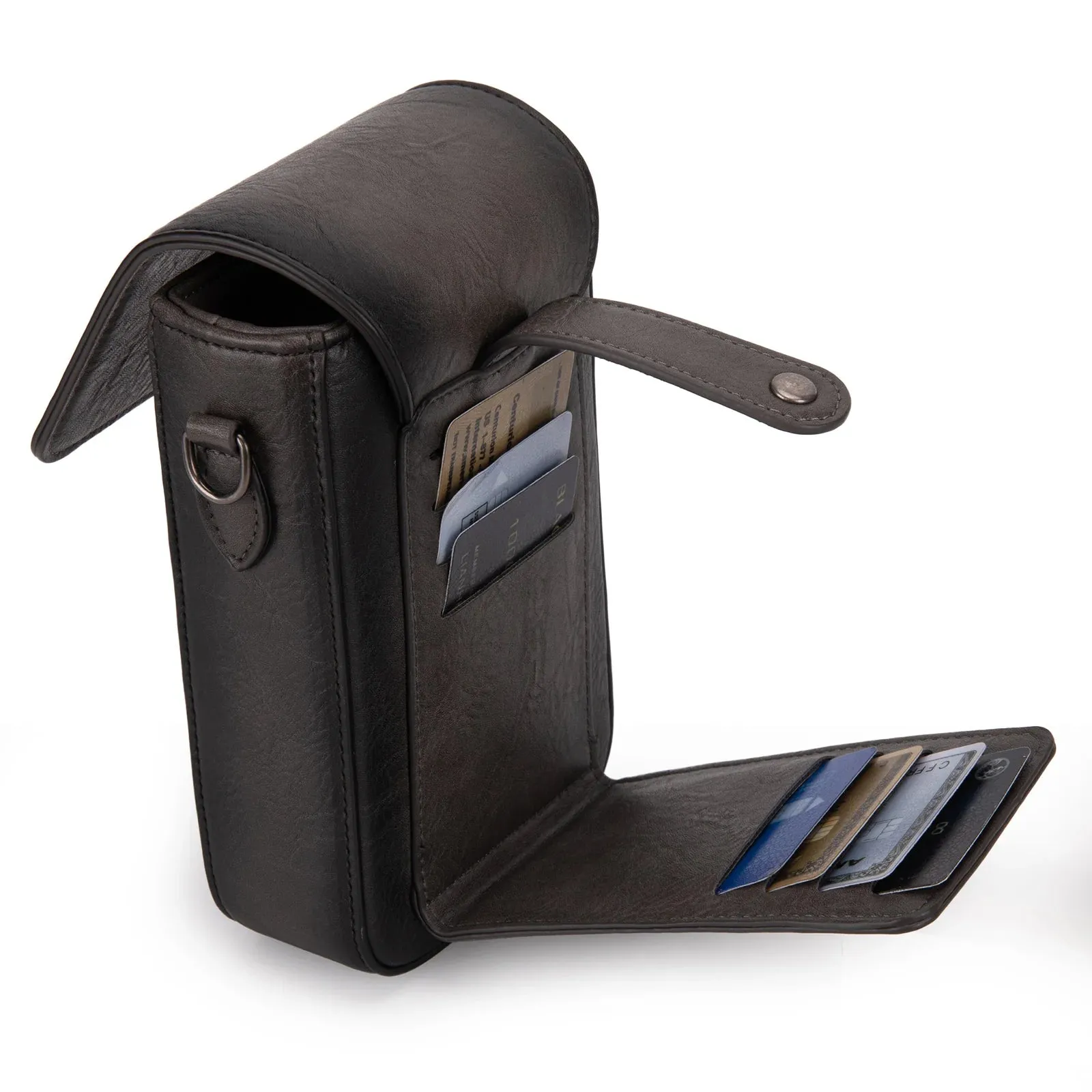 Cell Phone Purse - Back Card Slots - Black