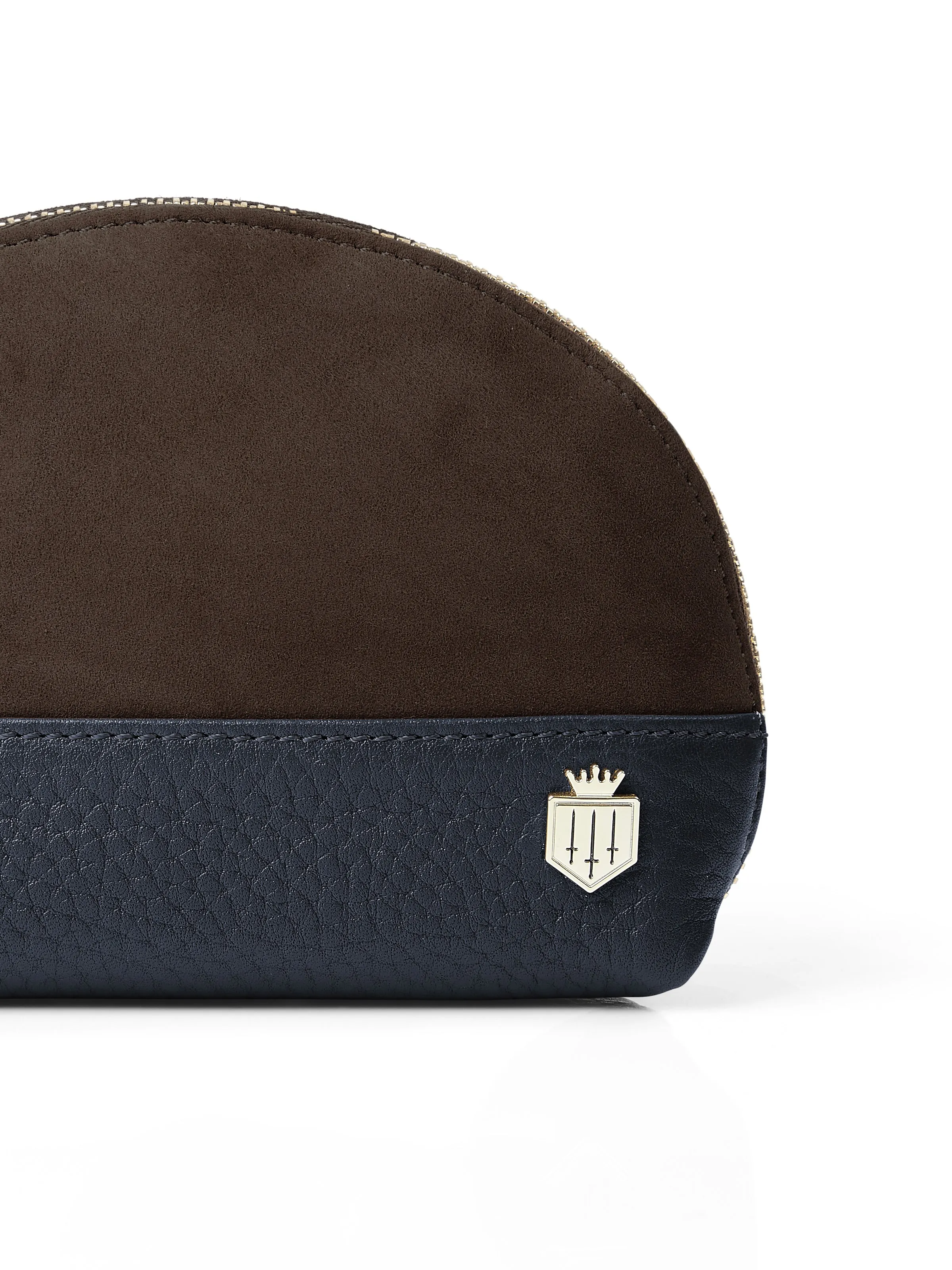 Chiltern Coin Purse - Chocolate & Navy