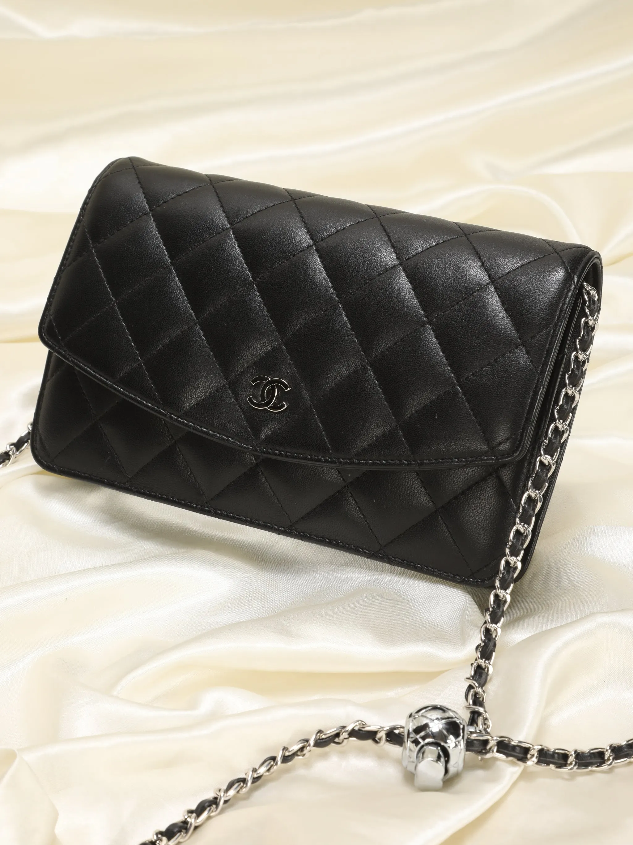 CL Lambskin Quilted Clutch on Chain