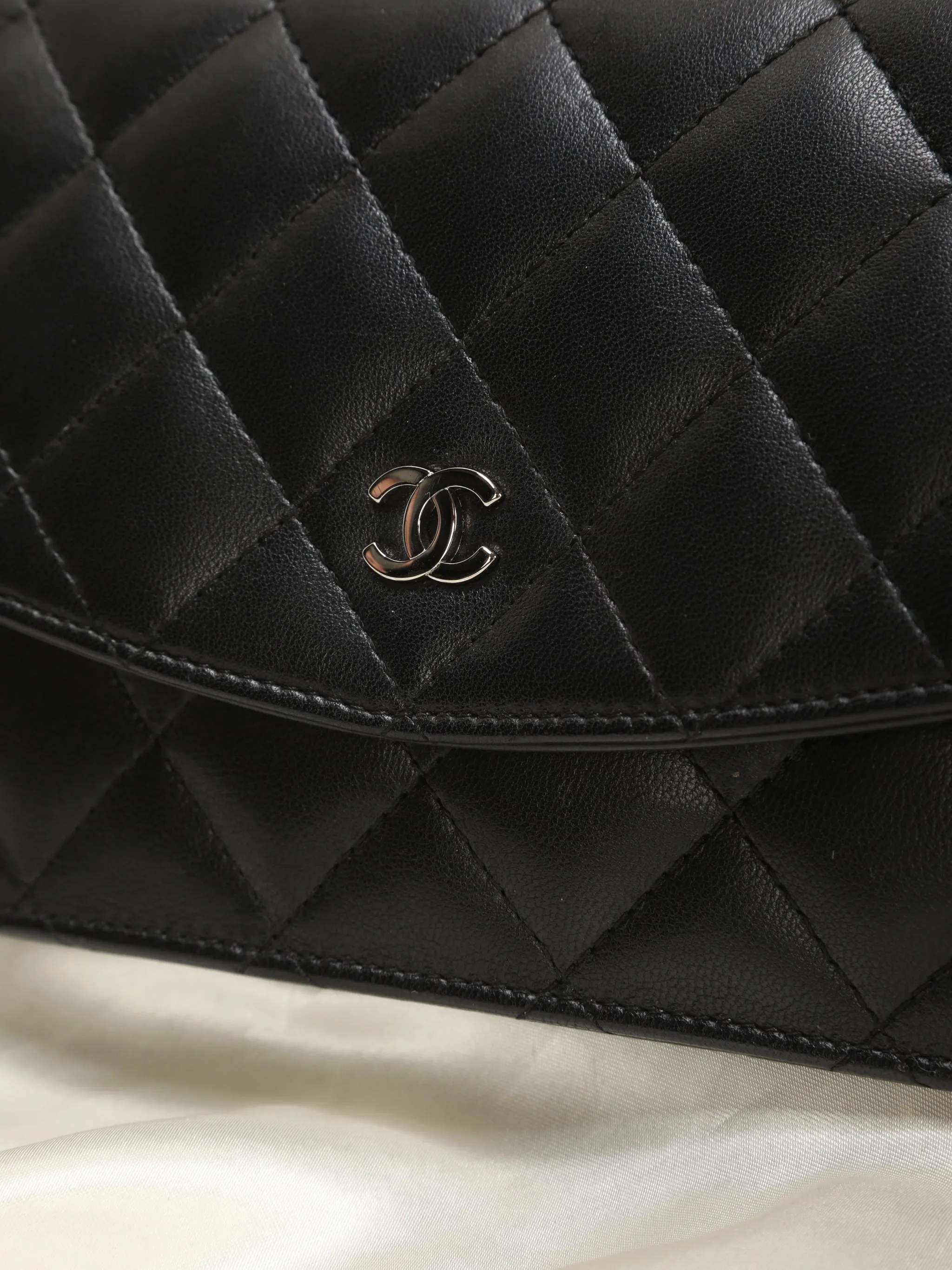 CL Lambskin Quilted Clutch on Chain