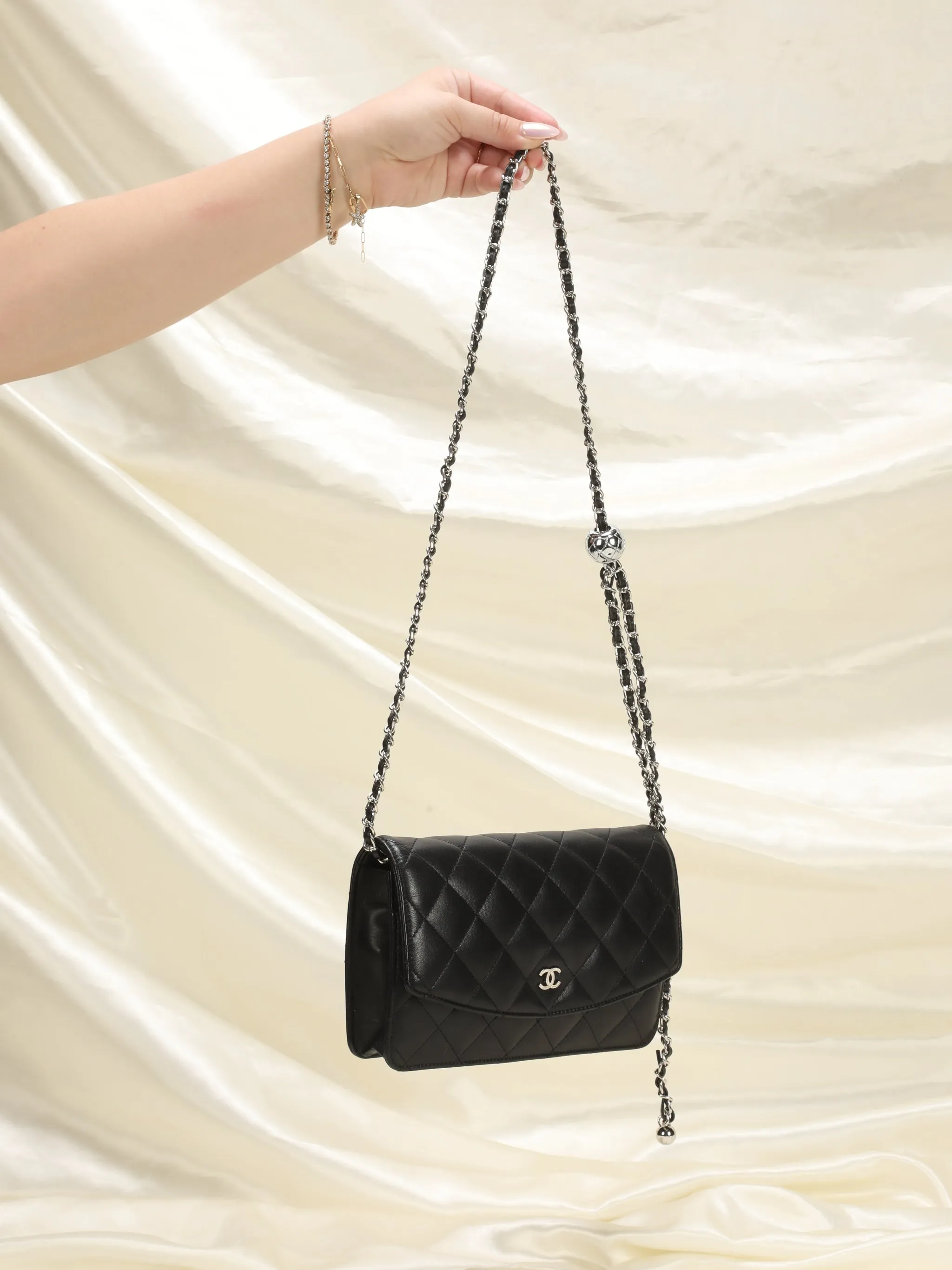 CL Lambskin Quilted Clutch on Chain