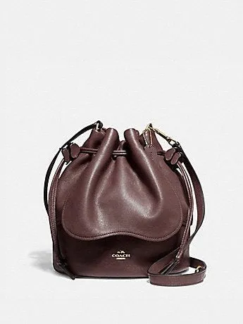 Coach Petal Bag 22 In Pebble Leather Shoulder And Crossbody Oxblood F11807