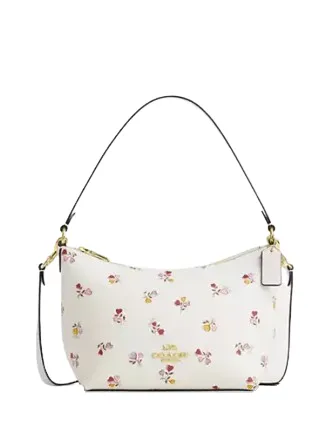 Coach Zip Top Shoulder Bag With Heart Print