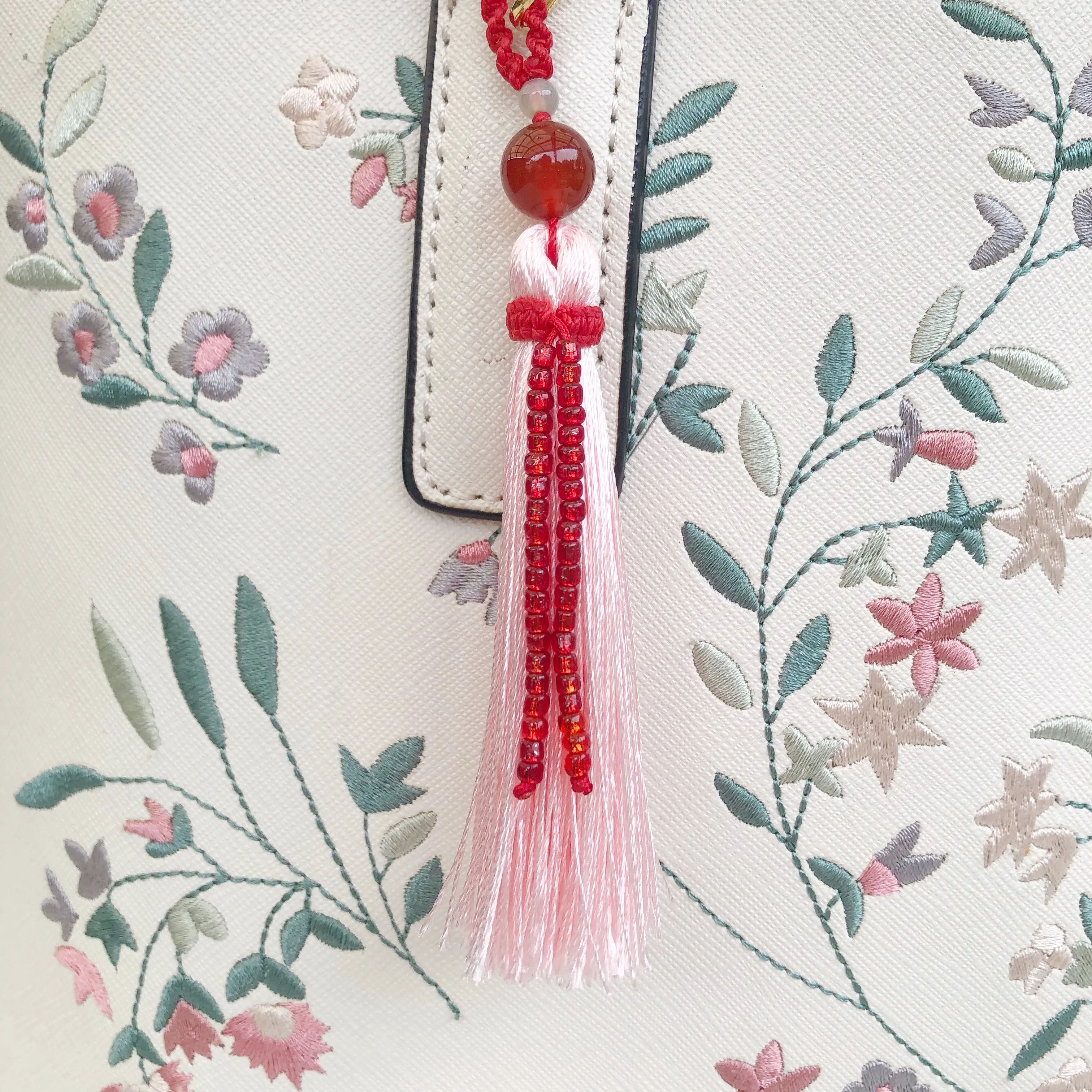 Coral Pink Fringe Bag Accessory