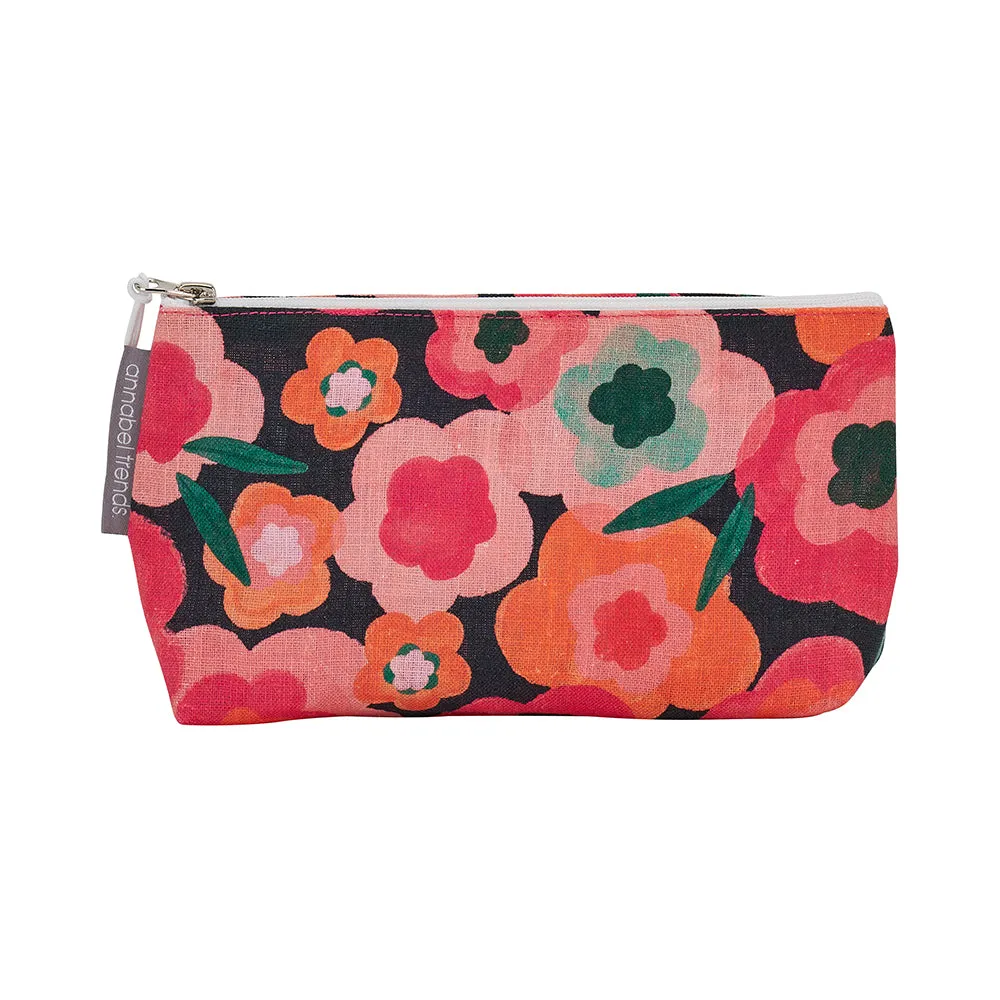 Cosmetic Bag - Linen - Small - Midnight Blooms