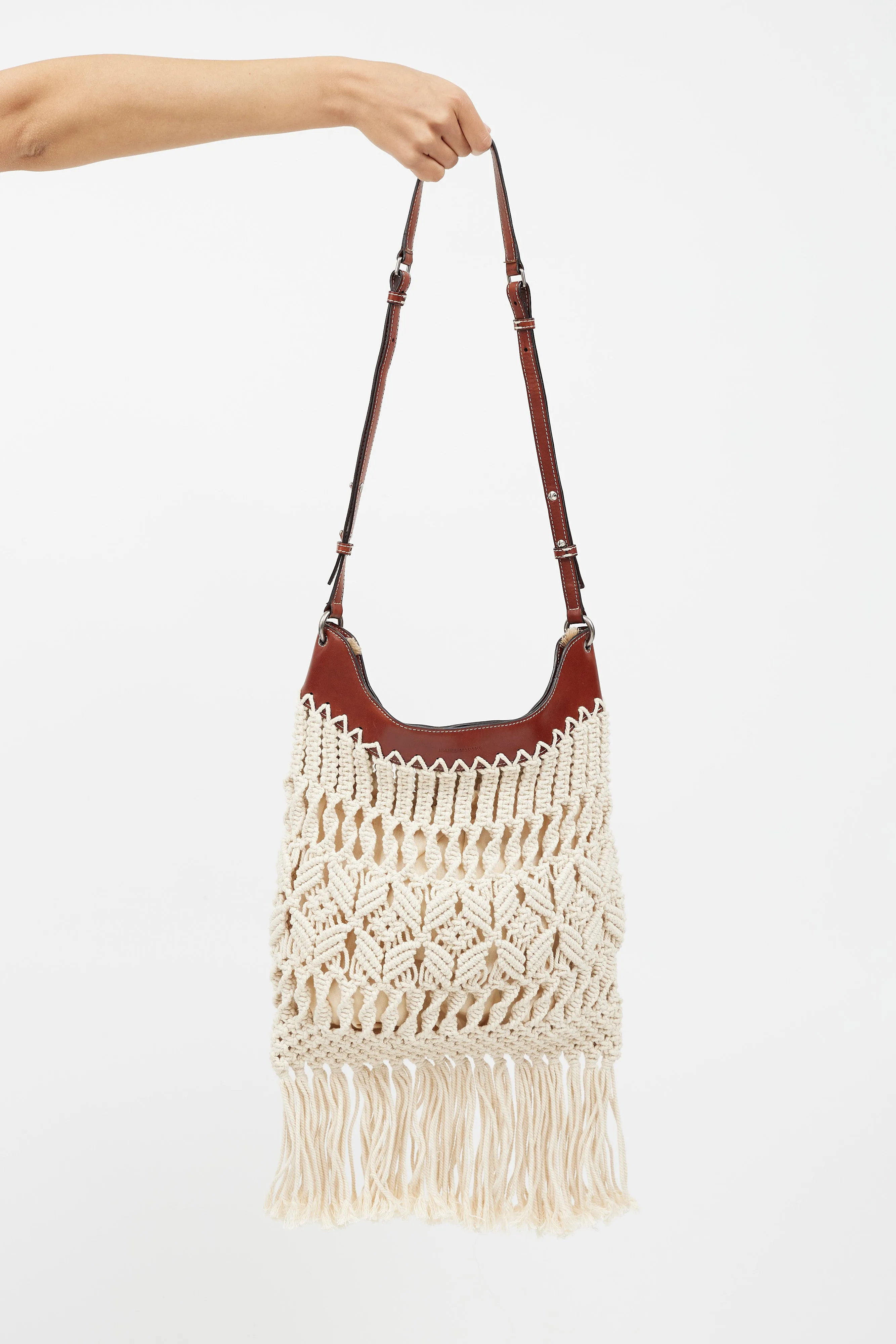 Cream & Brown Teomia Macrame Bag