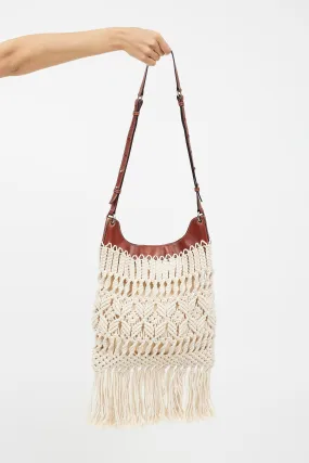 Cream & Brown Teomia Macrame Bag