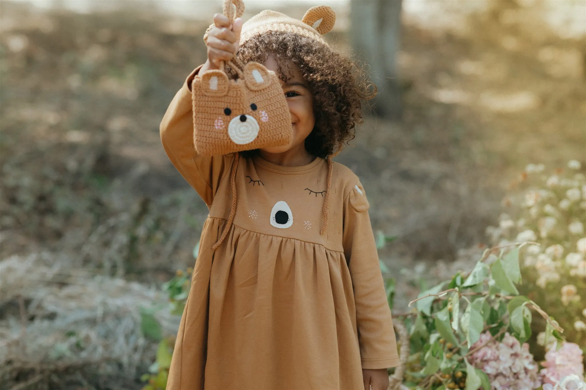 Crochet Bear Purse - Caramel