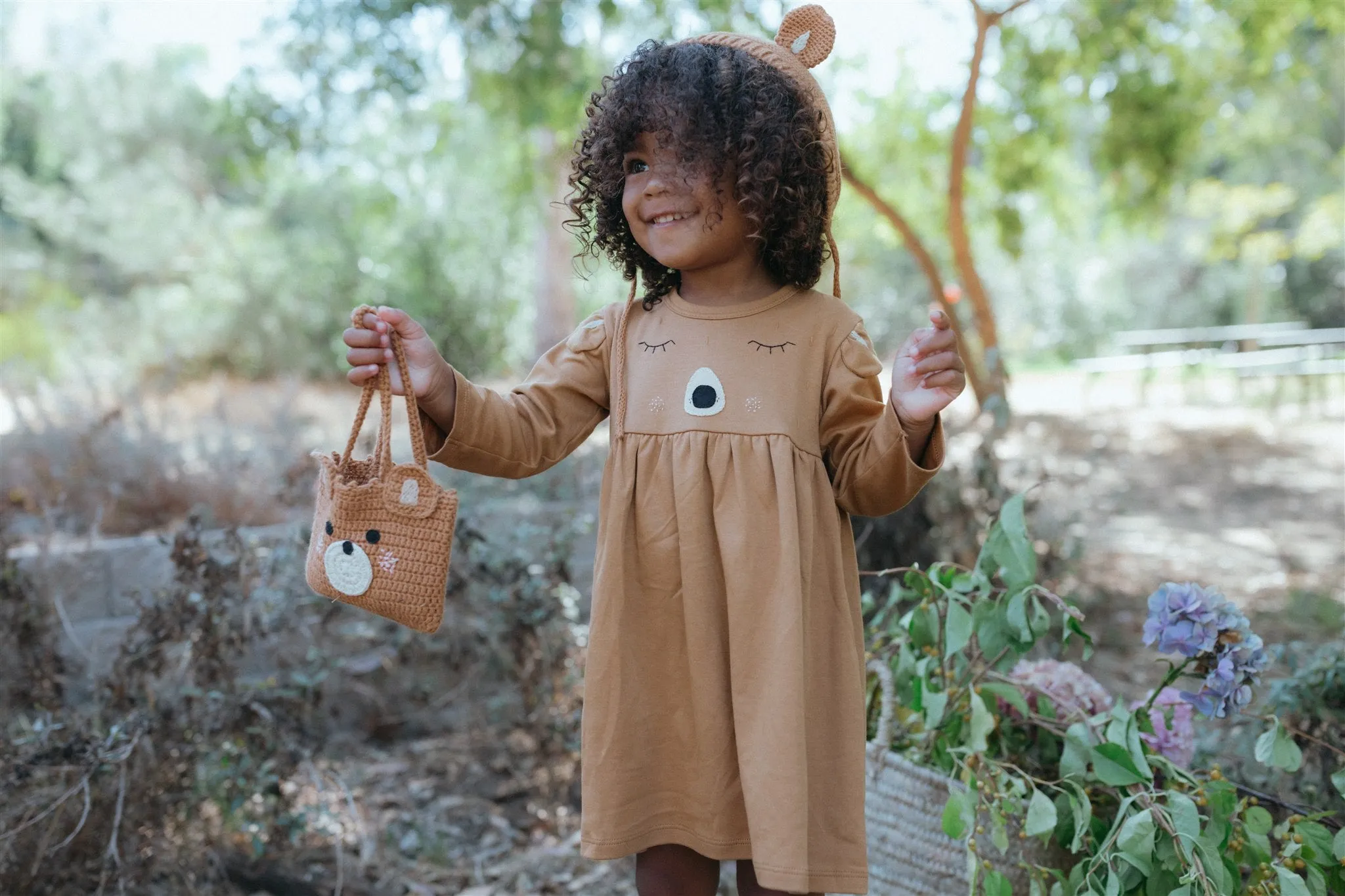 Crochet Bear Purse - Caramel