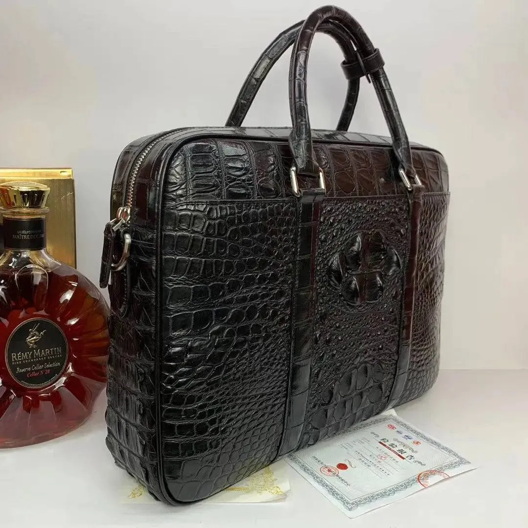 Crocodile Leather Briefcase Extra Large