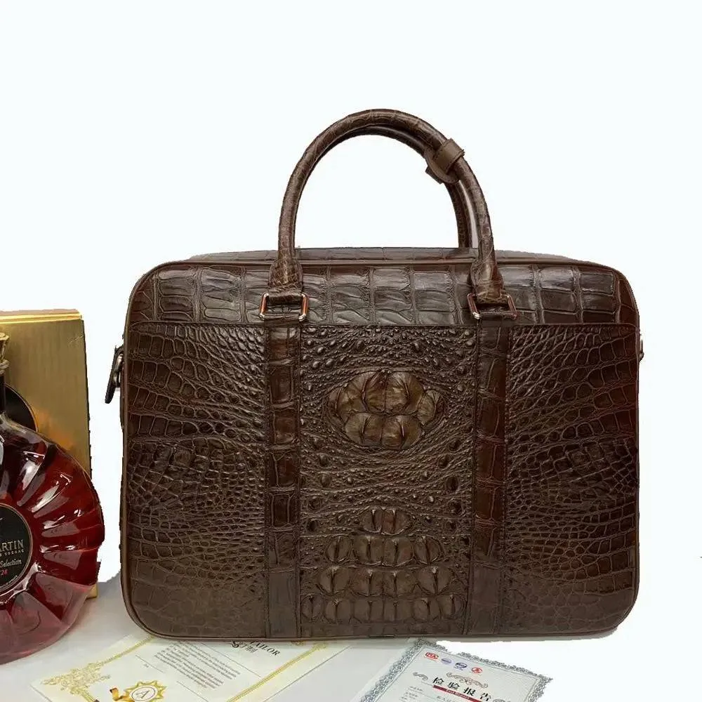 Crocodile Leather Briefcase Extra Large