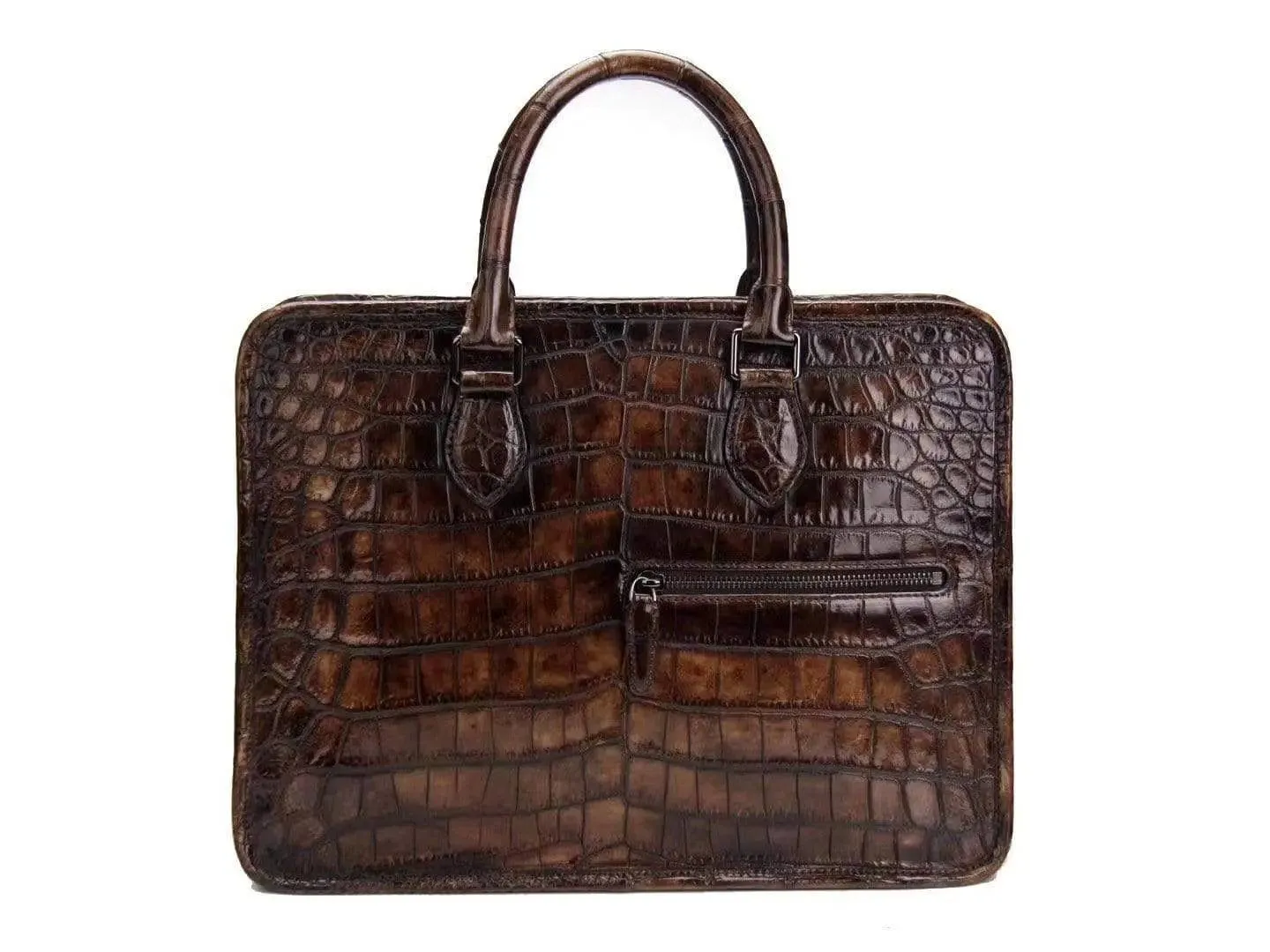 Crocodile Leather Crossbody  Laptop Business Bag