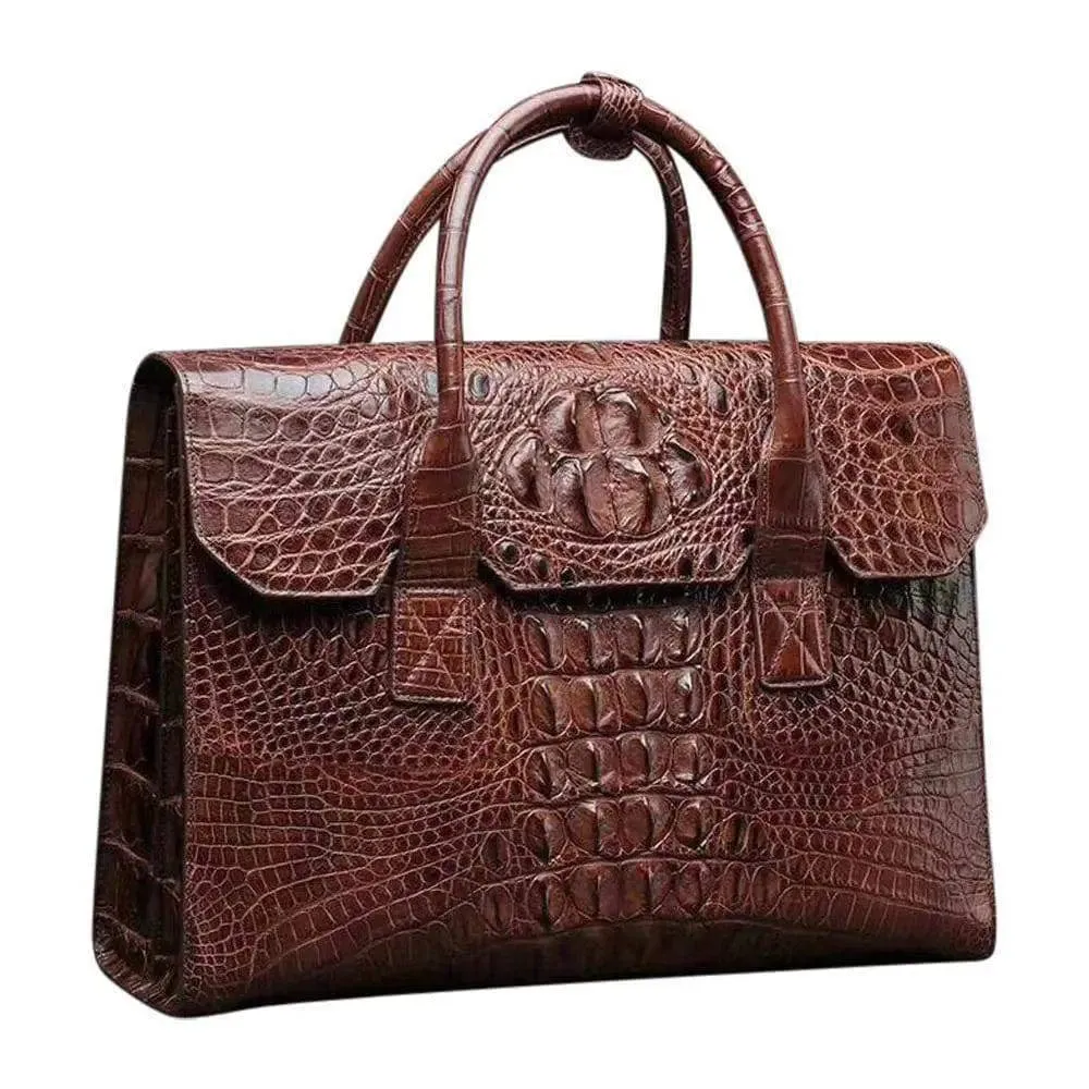 Crocodile Leather foldover Briefcase  |  Rossieviren