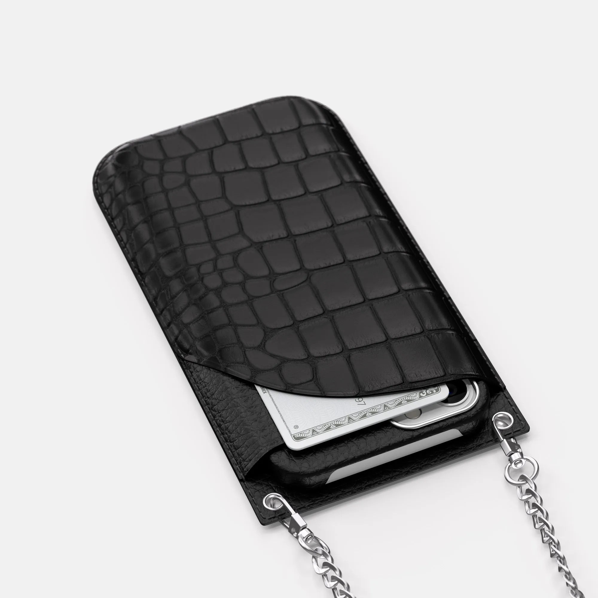 Crossbody Bag For iPhone 16 Pro In Alligator