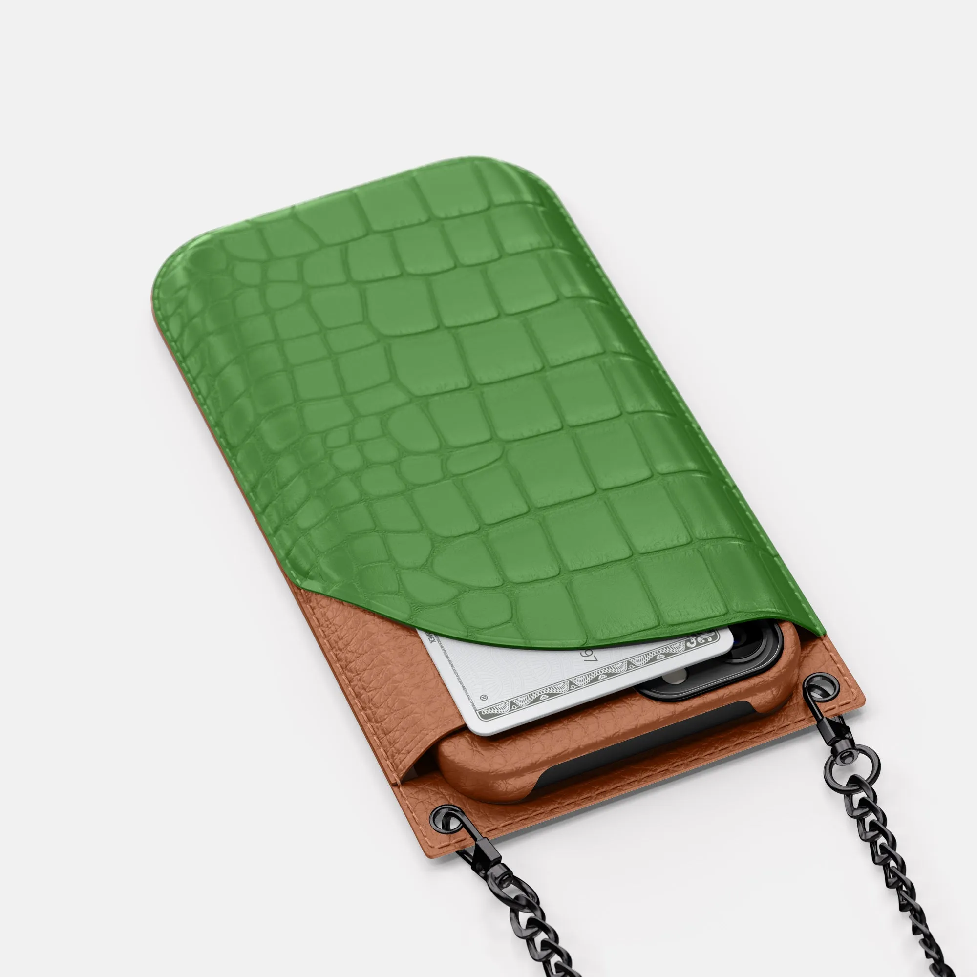 Crossbody Bag For iPhone 16 Pro In Alligator