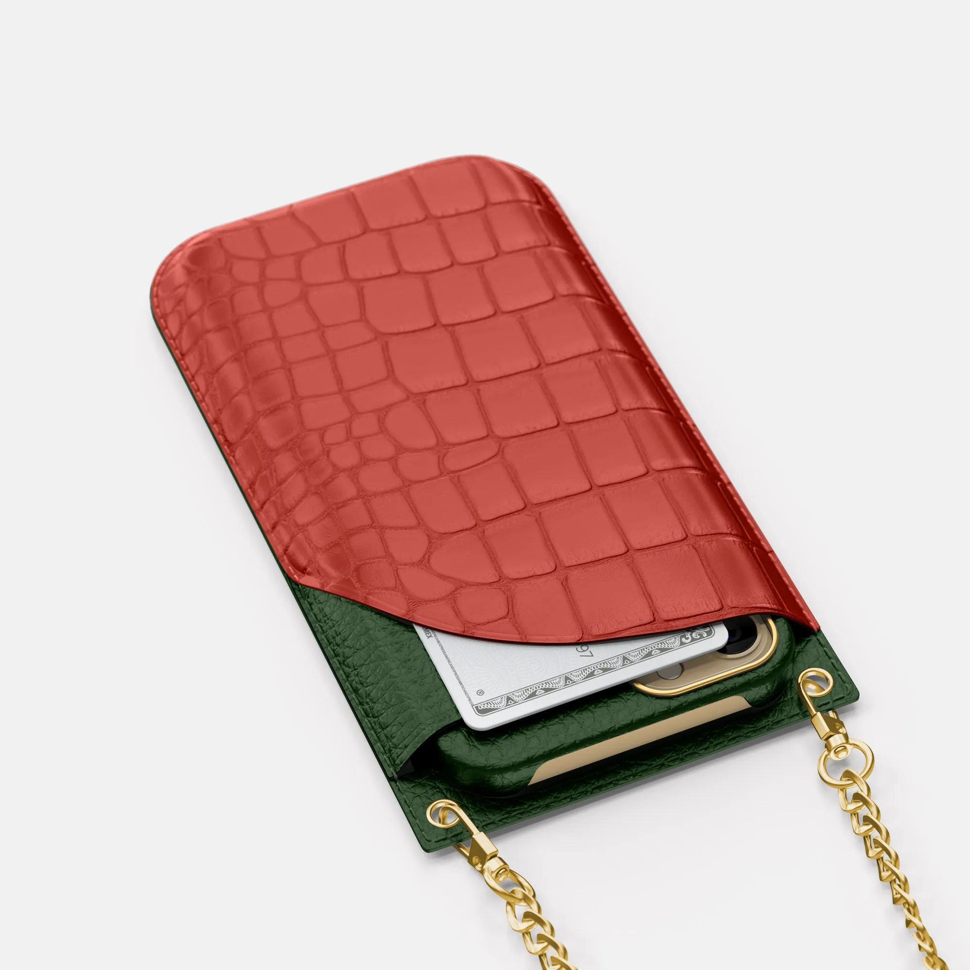 Crossbody Bag For iPhone 16 Pro In Alligator