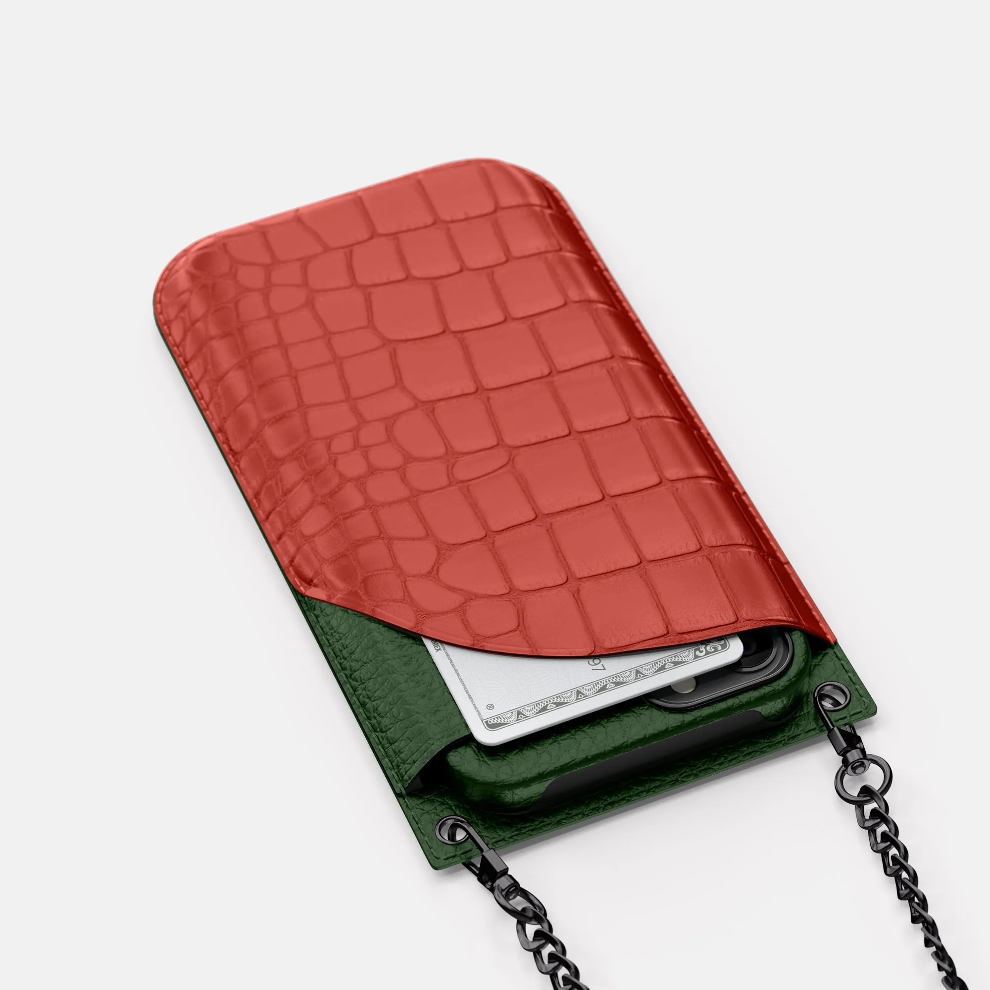 Crossbody Bag For iPhone 16 Pro In Alligator