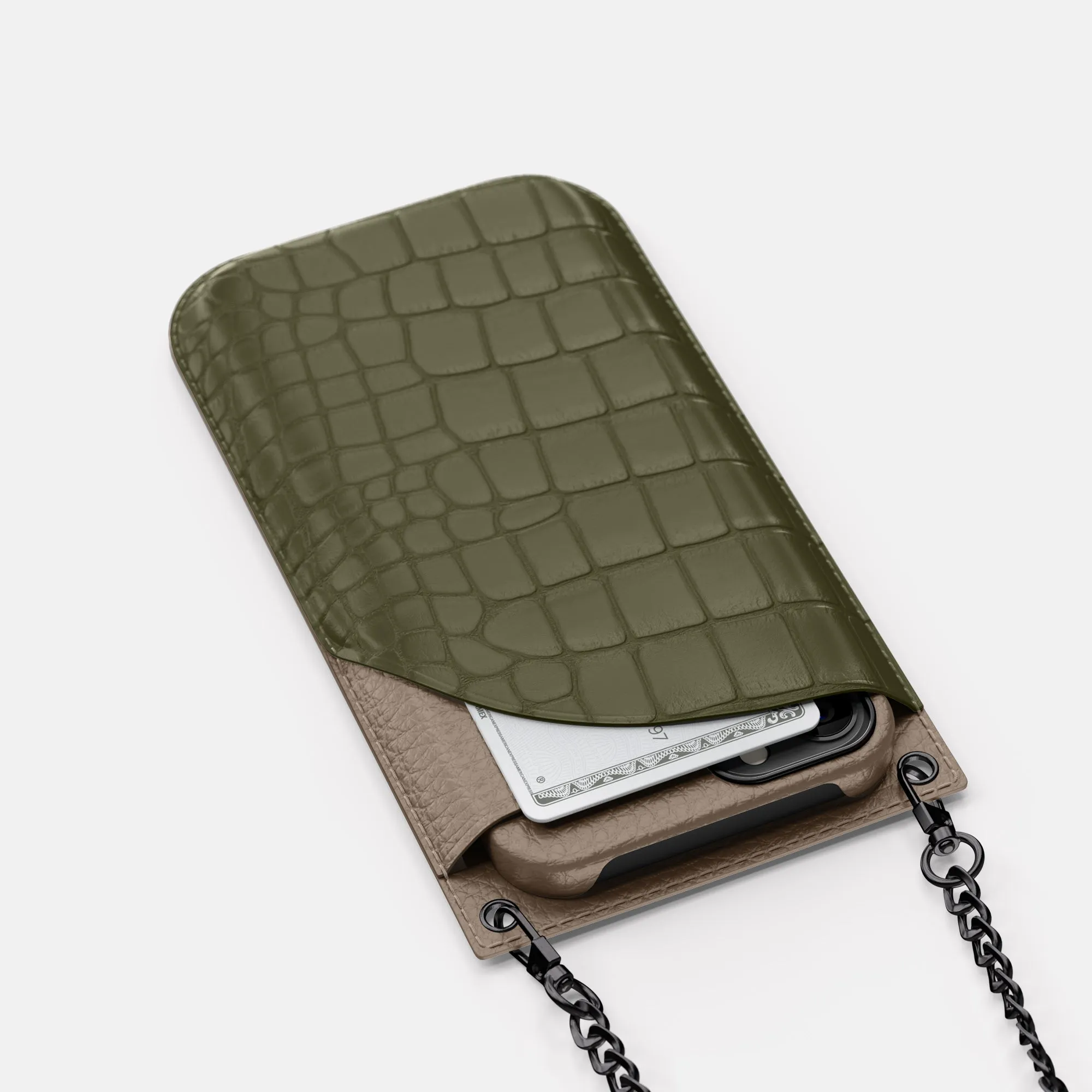 Crossbody Bag For iPhone 16 Pro In Alligator