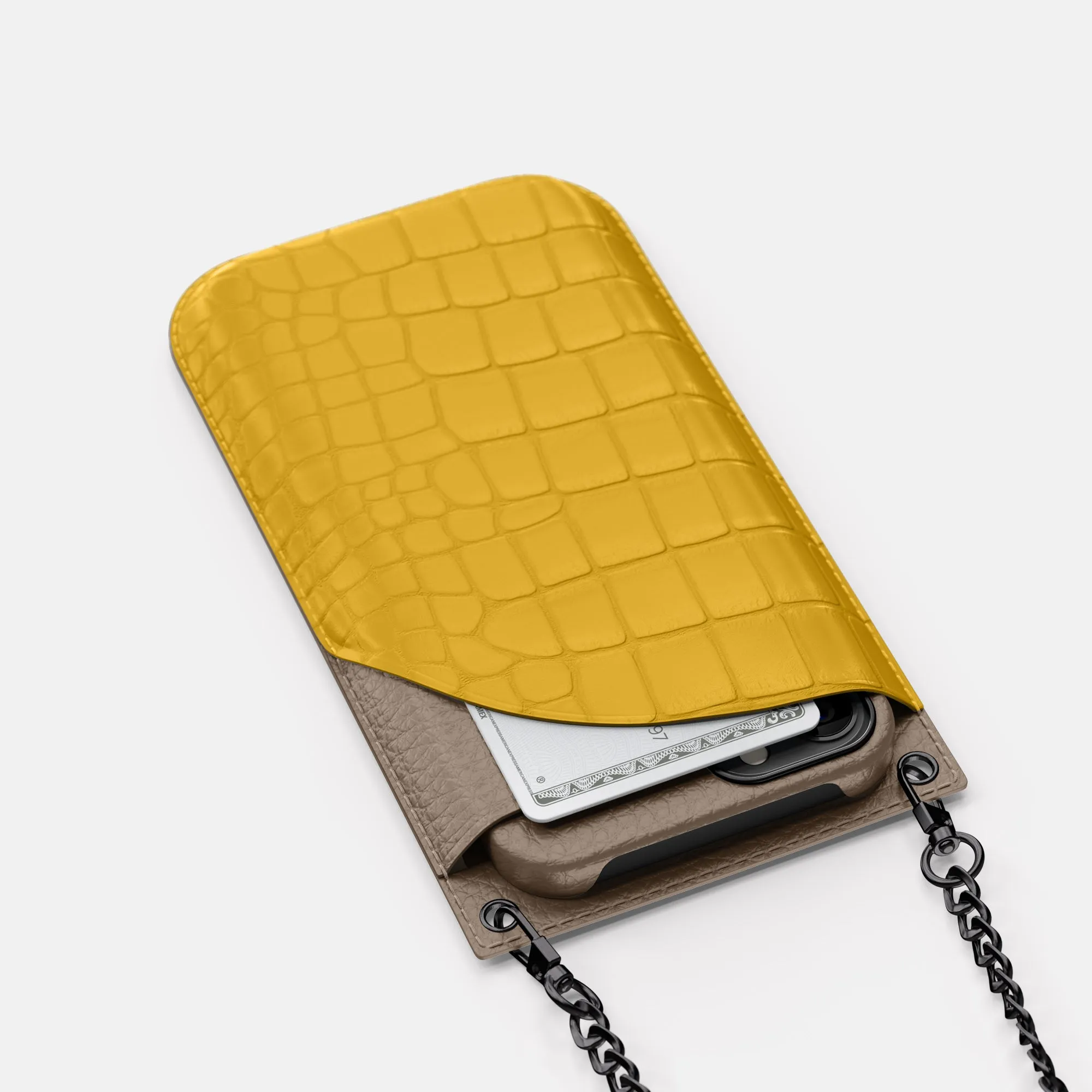 Crossbody Bag For iPhone 16 Pro In Alligator