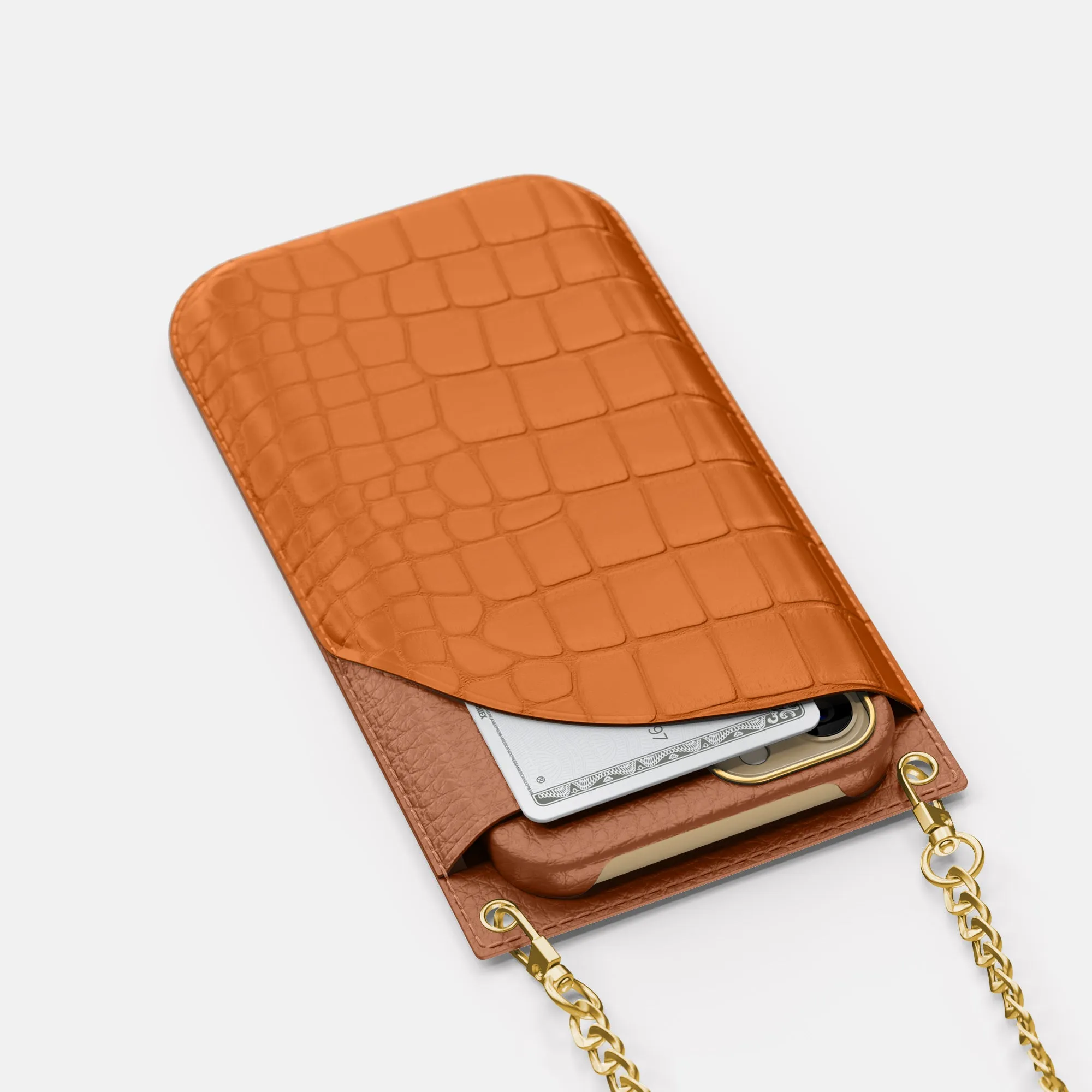 Crossbody Bag For iPhone 16 Pro In Alligator