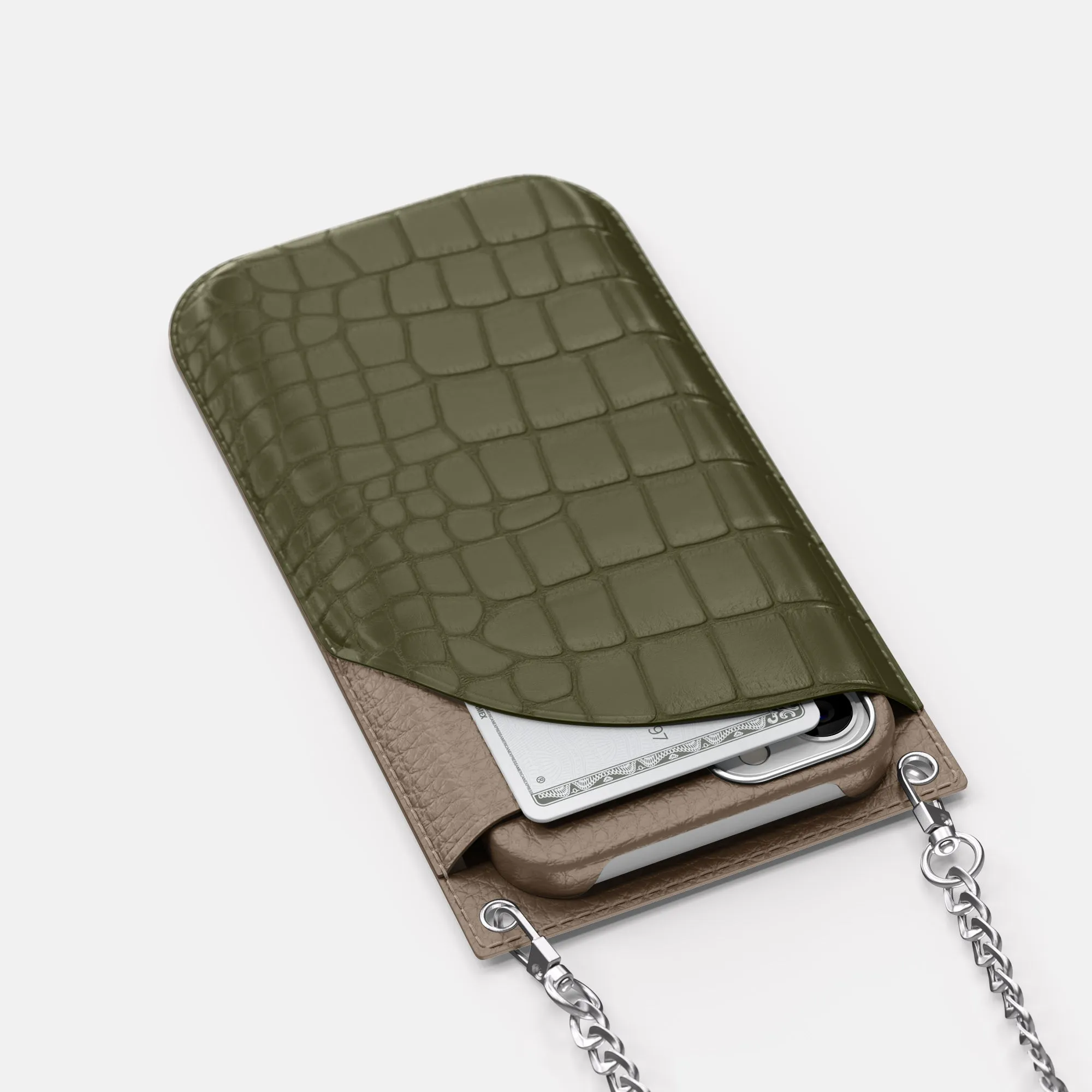 Crossbody Bag For iPhone 16 Pro In Alligator