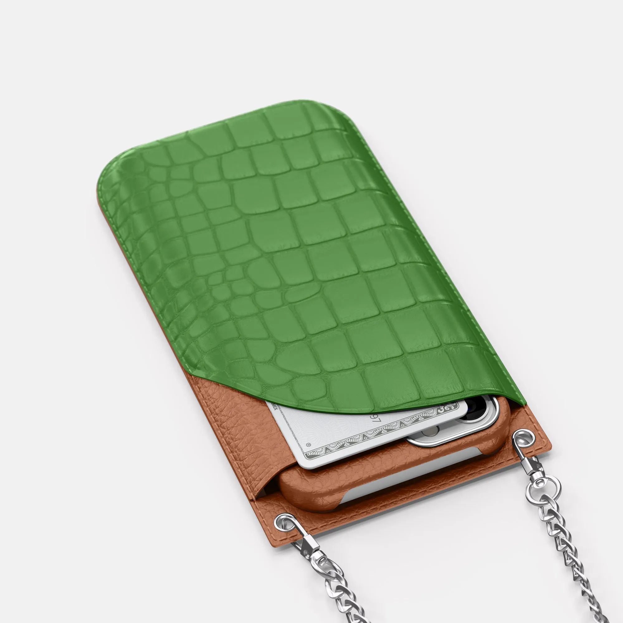 Crossbody Bag For iPhone 16 Pro In Alligator