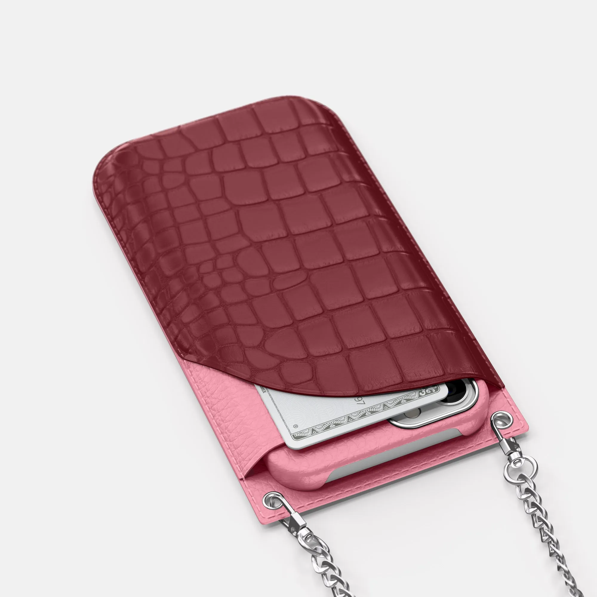 Crossbody Bag For iPhone 16 Pro In Alligator