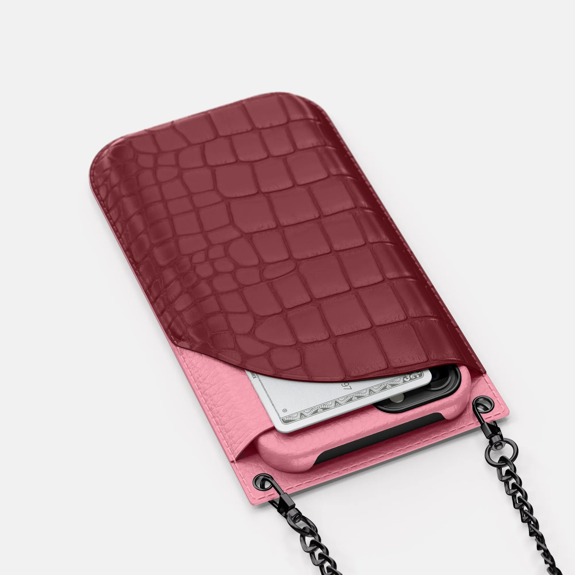 Crossbody Bag For iPhone 16 Pro In Alligator