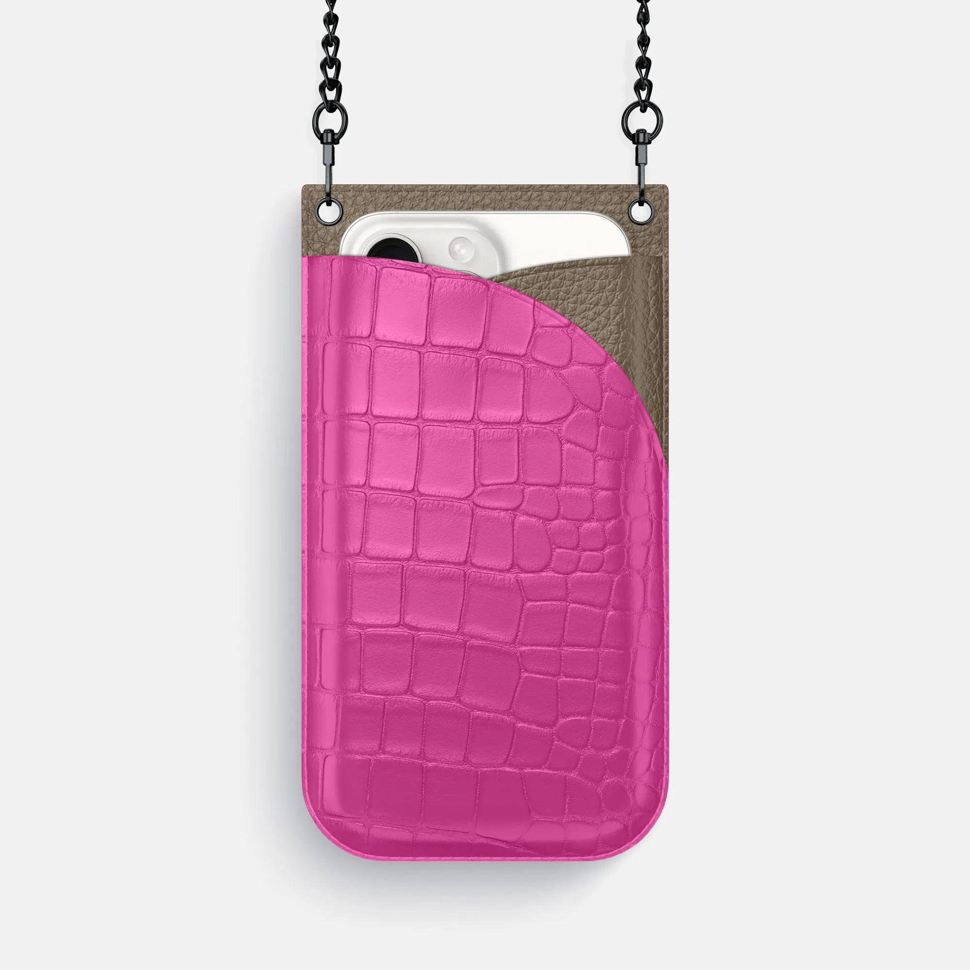 Crossbody Bag For iPhone 16 Pro In Alligator