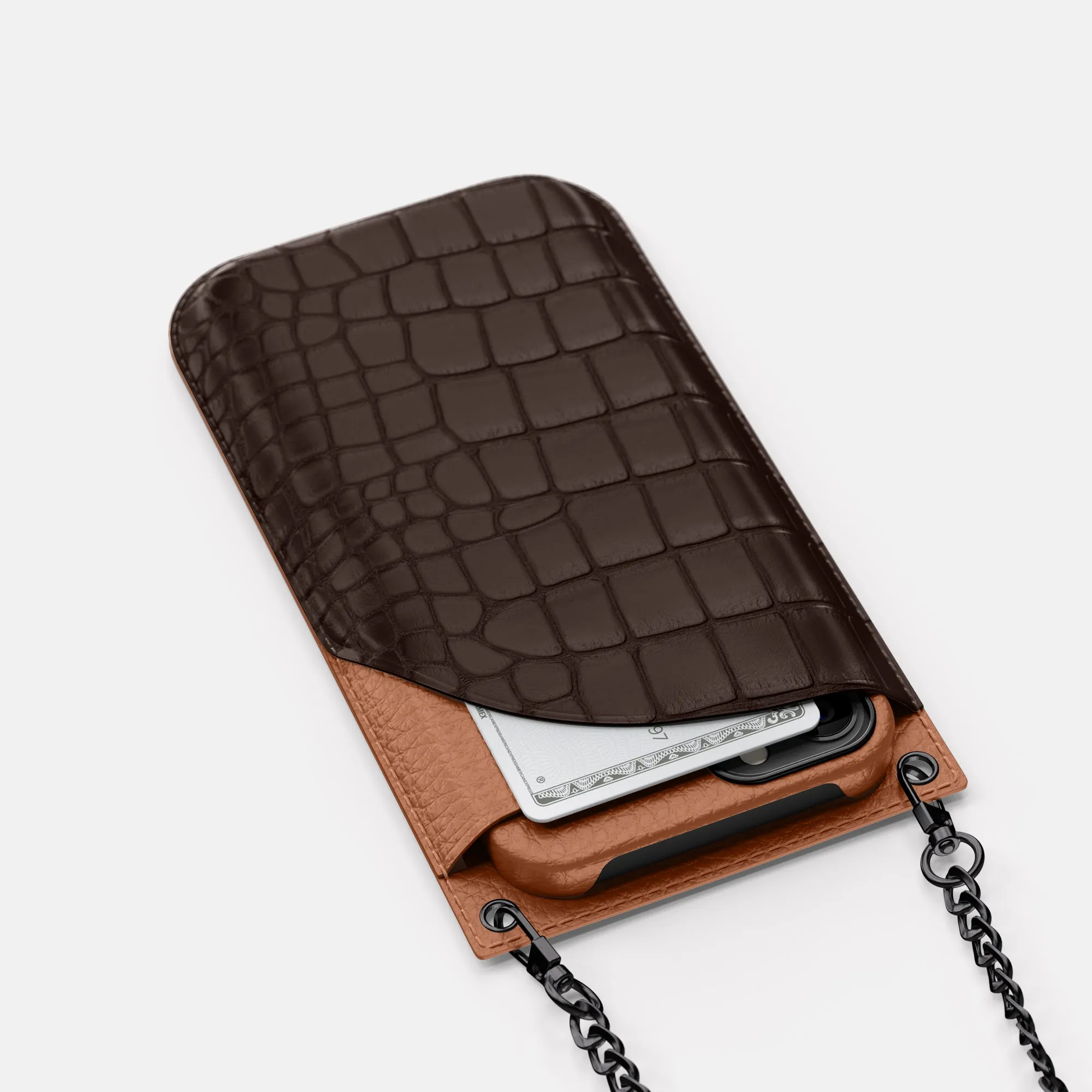 Crossbody Bag For iPhone 16 Pro In Alligator