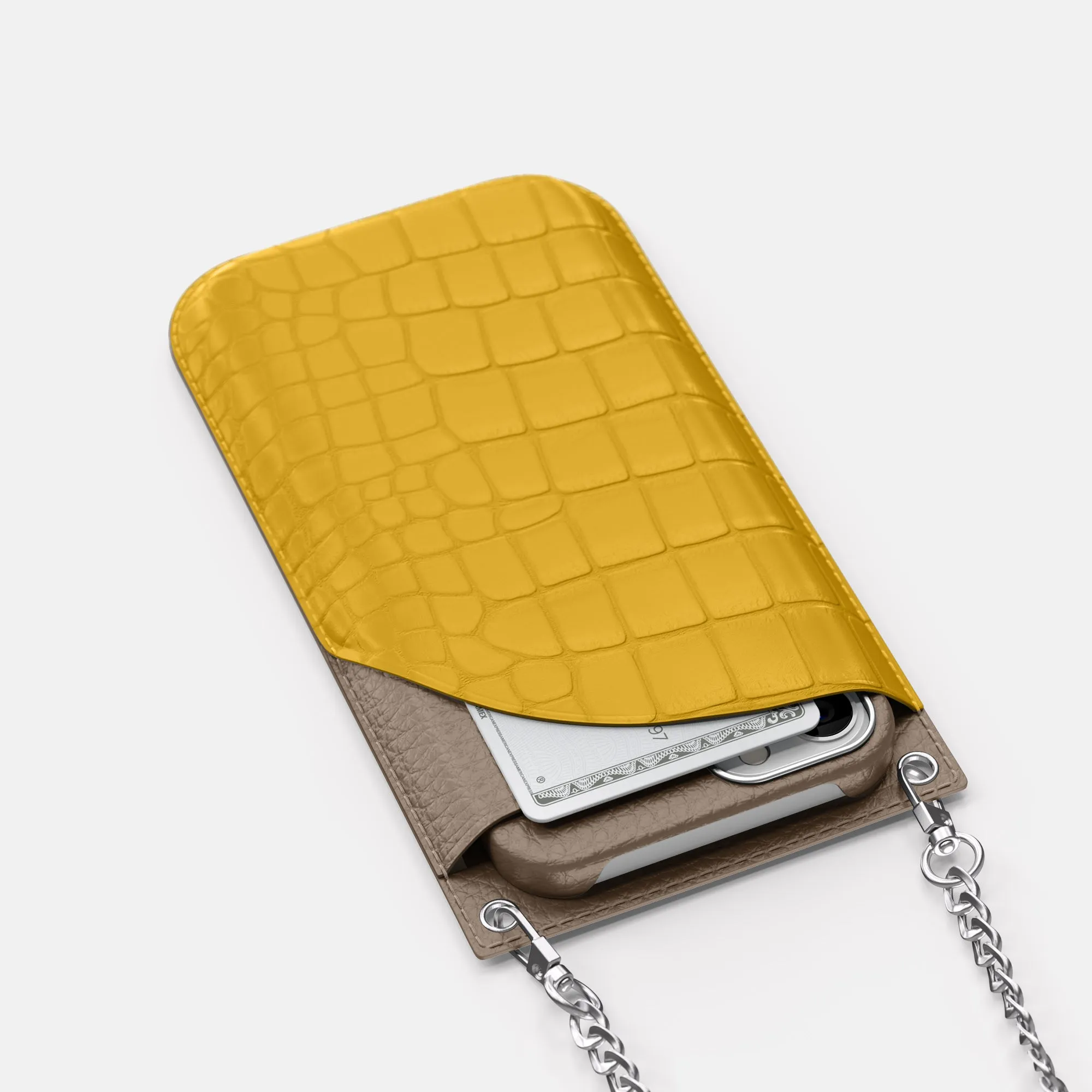 Crossbody Bag For iPhone 16 Pro In Alligator