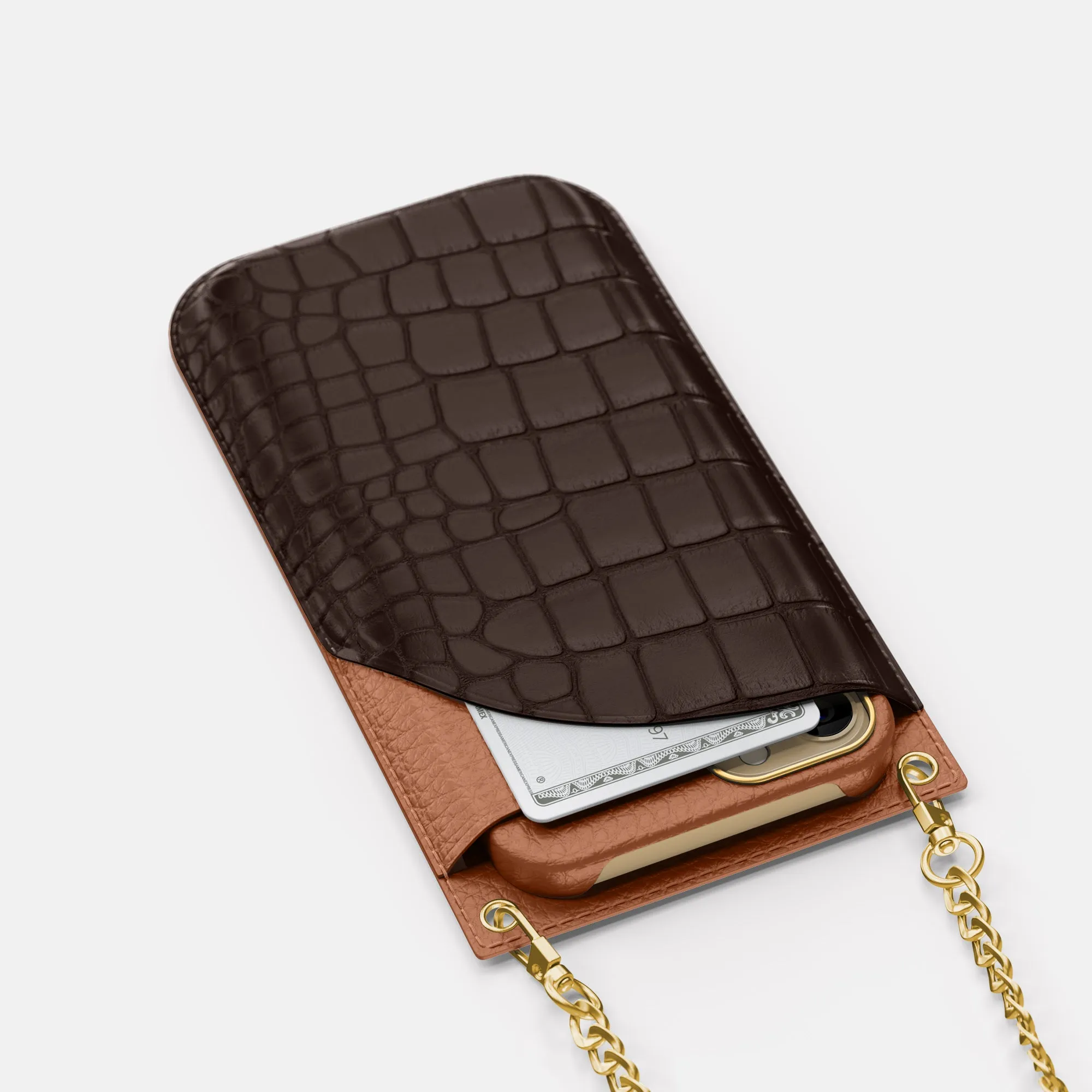 Crossbody Bag For iPhone 16 Pro In Alligator