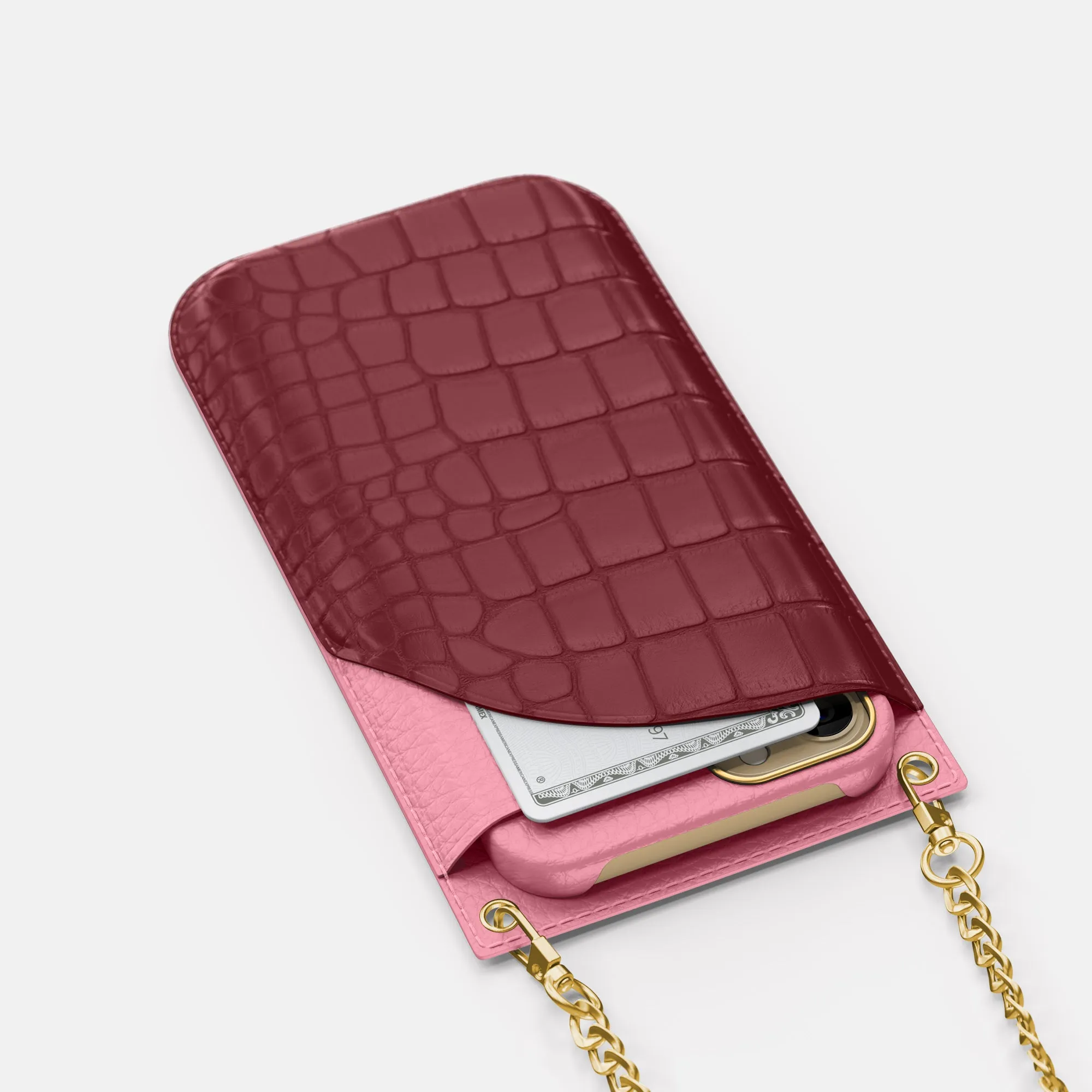 Crossbody Bag For iPhone 16 Pro In Alligator