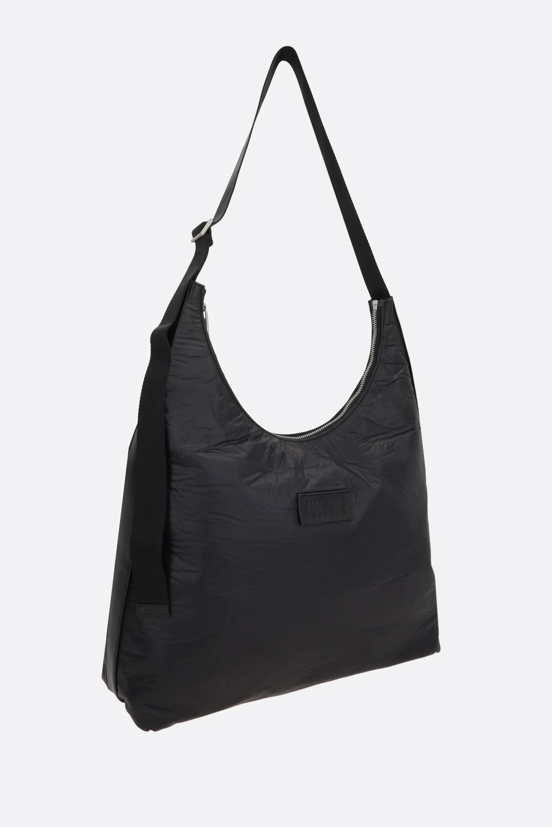 crunched nylon crossbody bag