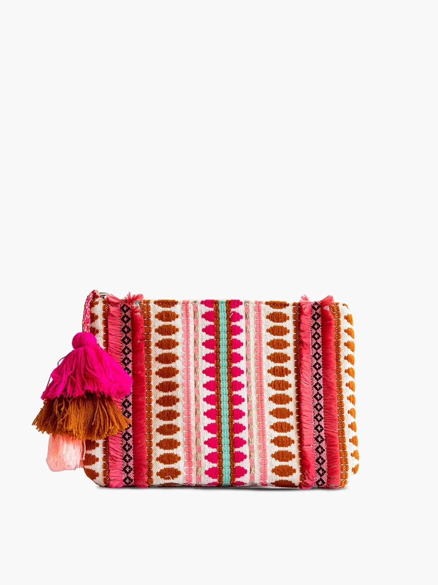 CS2162 Faith Printed Cotton Pouch w/ Fringe