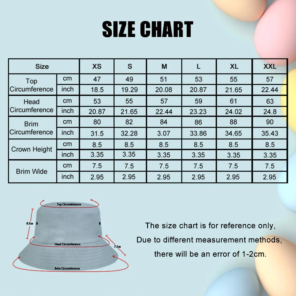 Custom Bucket Hat Adult & Kids Unisex Face Bucket Hat Personalised Wide Brim Outdoor Summer Cap Hiking Beach Sports Hats - Check Pattern