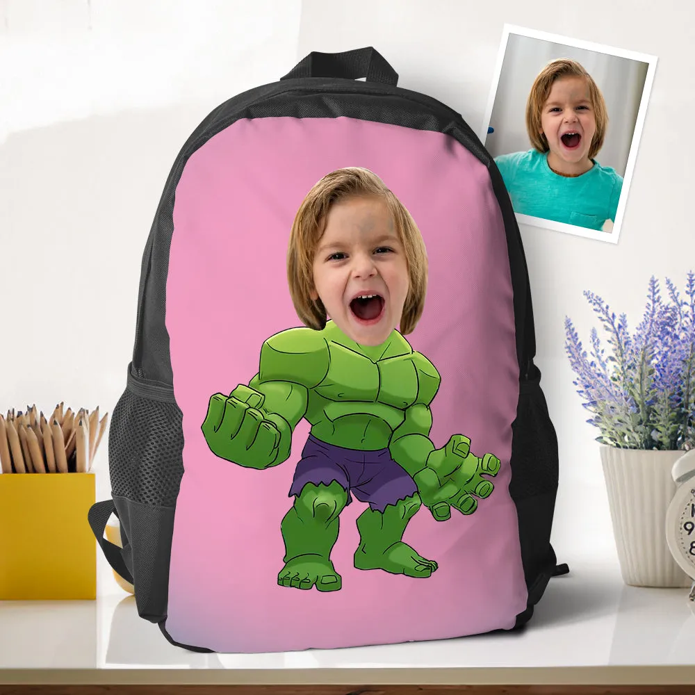 Custom Picture Hulk Backpacks Minime School Bookbags Back To School Gifts For Boys Unique Gifts