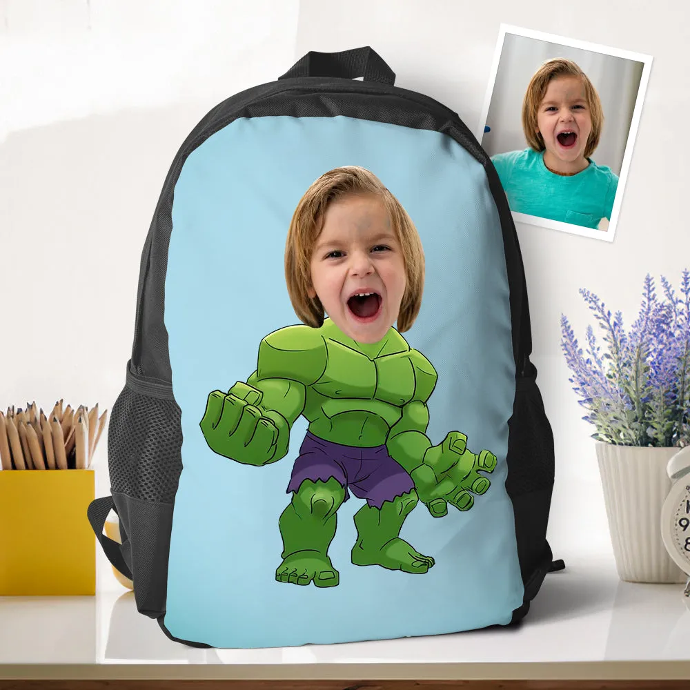 Custom Picture Hulk Backpacks Minime School Bookbags Back To School Gifts For Boys Unique Gifts