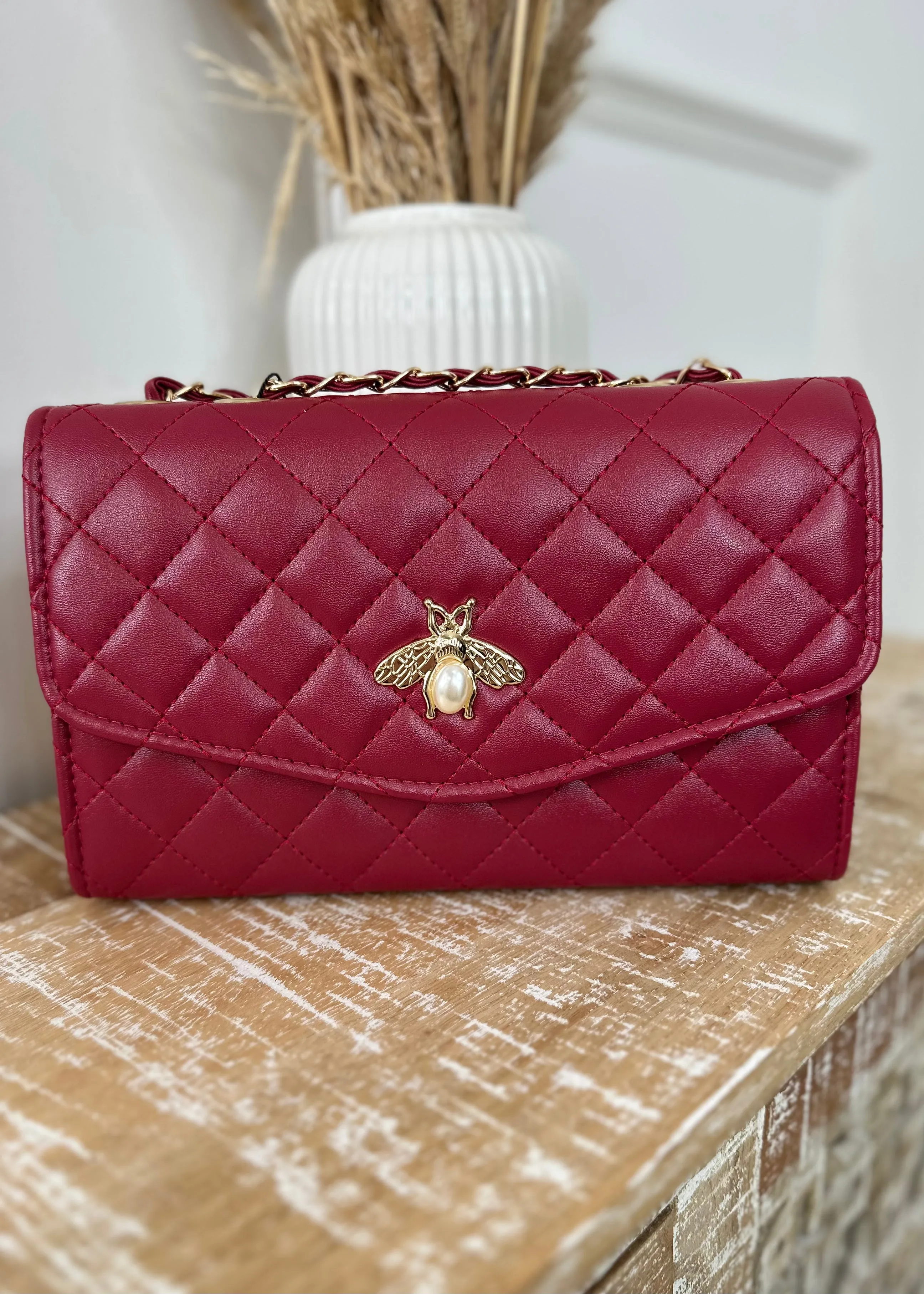 Dakota Red Bee Clasp Bag