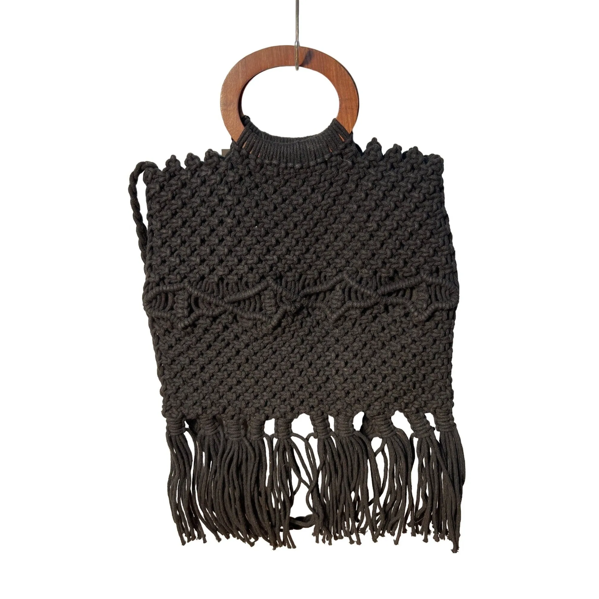 Danielle Nicole Fringed Bag Black Tote Handbag