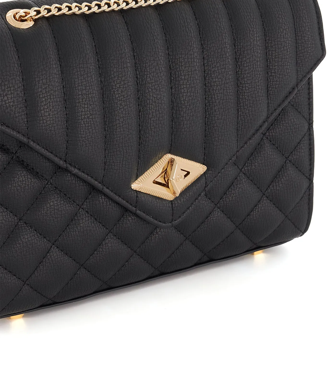 Dellsie Quilted Slim Clutch Bag Black-Synthetic