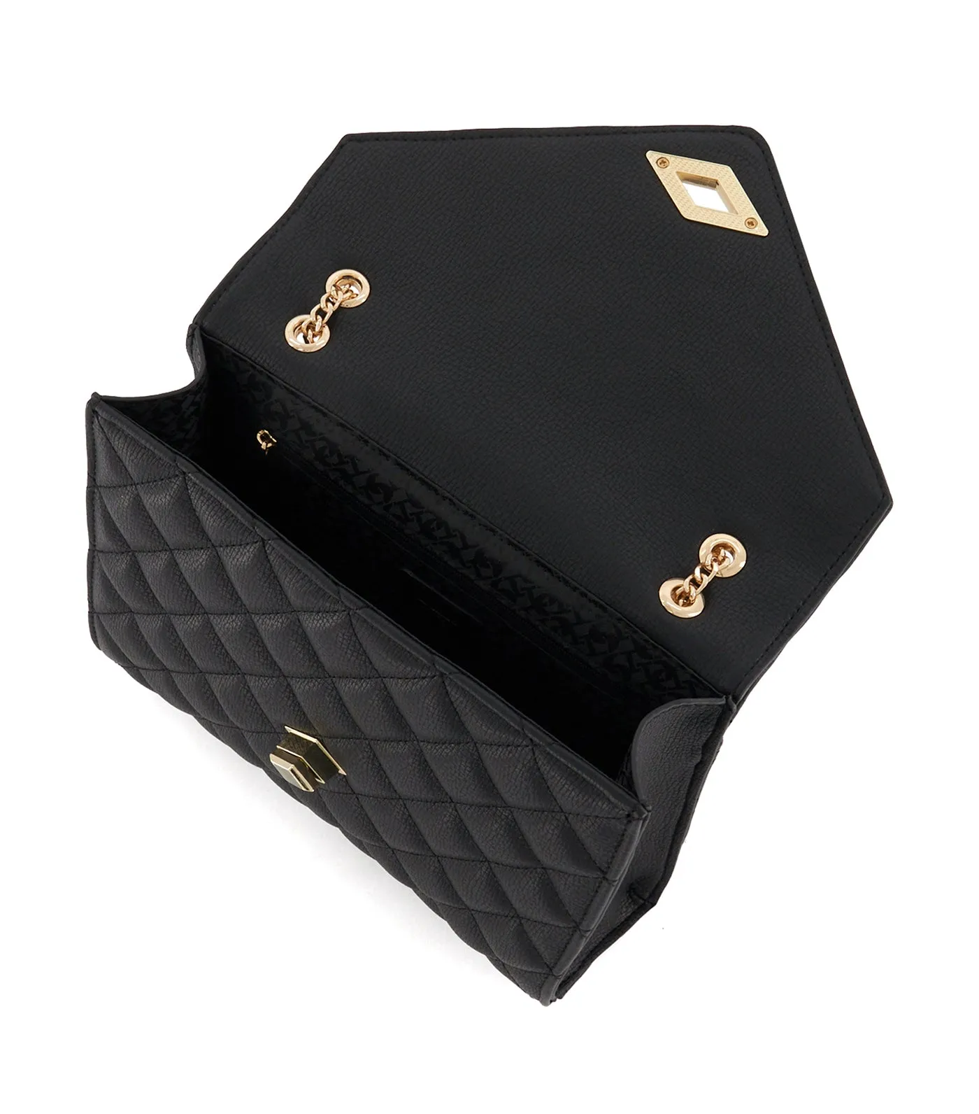 Dellsie Quilted Slim Clutch Bag Black-Synthetic