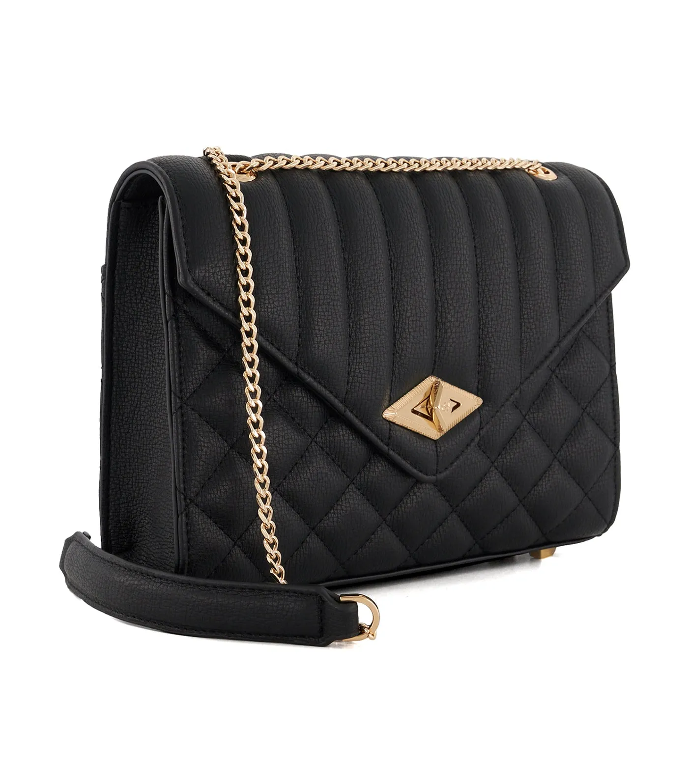 Dellsie Quilted Slim Clutch Bag Black-Synthetic